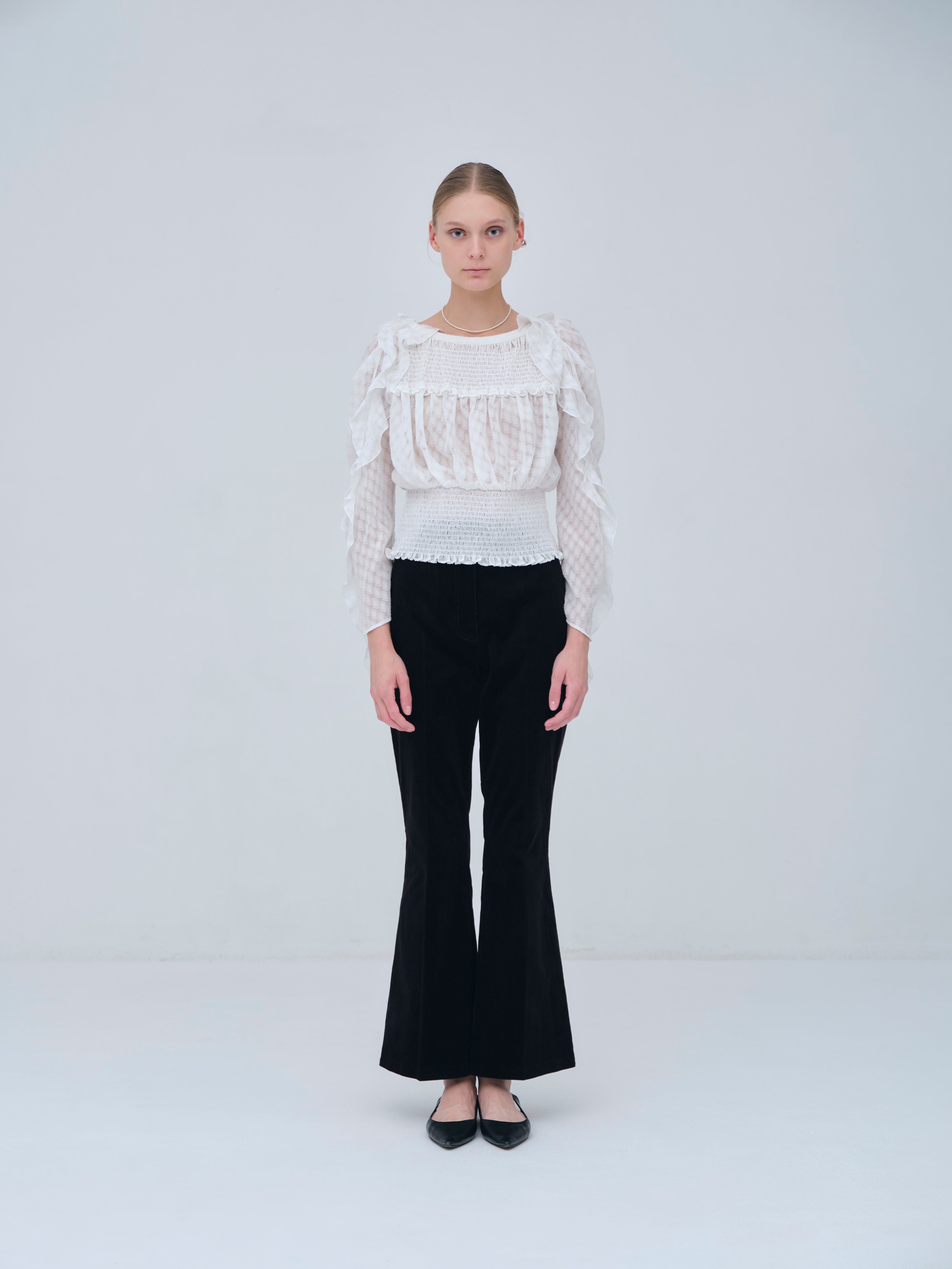 Back Vents Corduroy Flare Pants