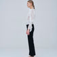 Sheer Jacquard Frill Blouse
