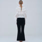 Sheer Jacquard Frill Blouse