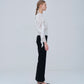 Sheer Jacquard Frill Blouse