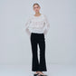 Sheer Jacquard Frill Blouse