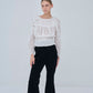 Sheer Jacquard Frill Blouse