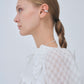 Sheer Jacquard Frill Blouse