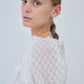Sheer Jacquard Frill Blouse