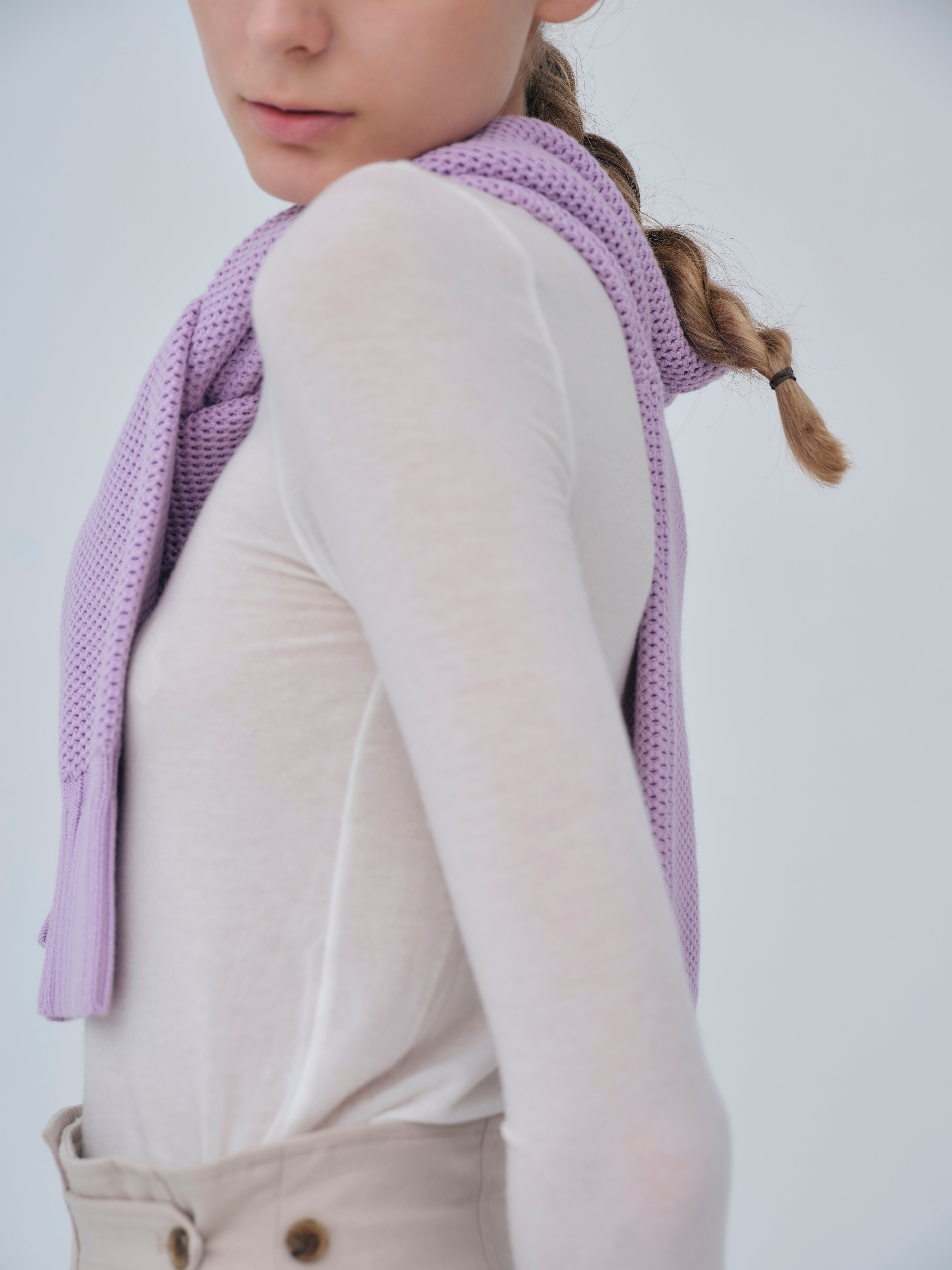 Basket Knit Cardigan / White