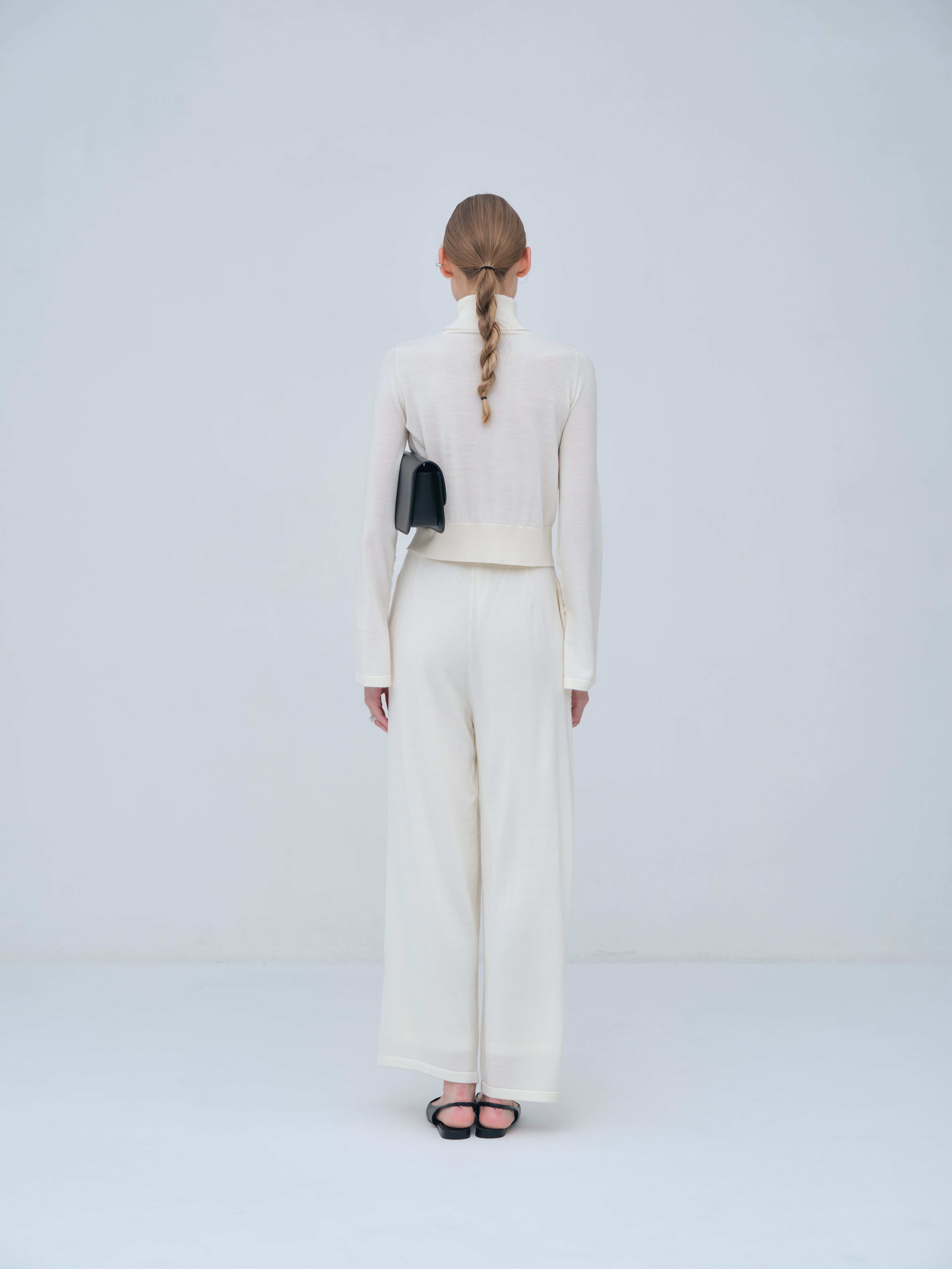 Structured Tuck Wide Pants