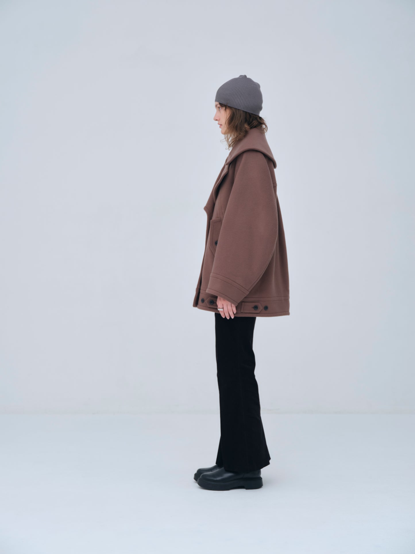 Signature Wide Lapel Mid Coat
