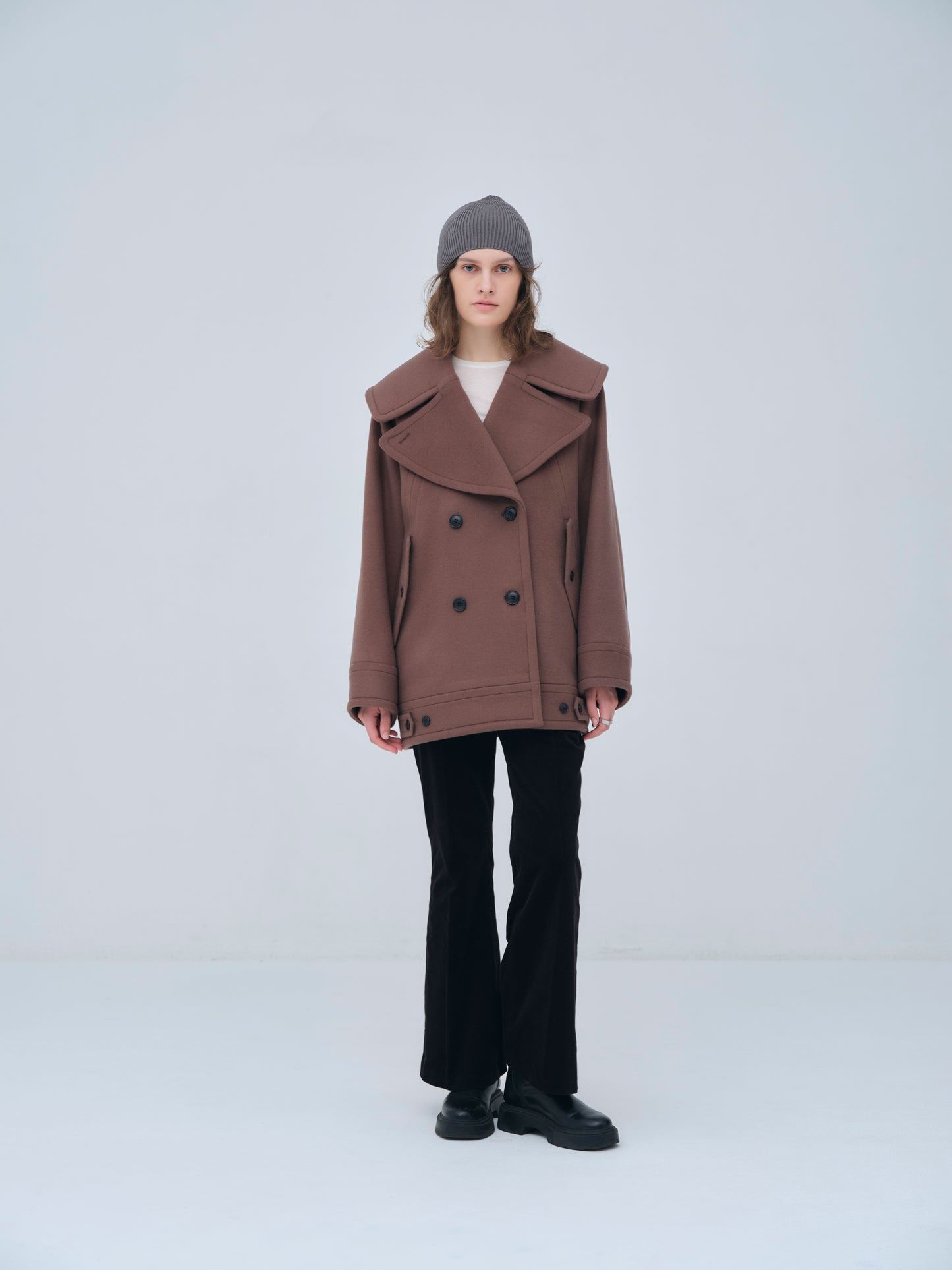 Signature Wide Lapel Mid Coat