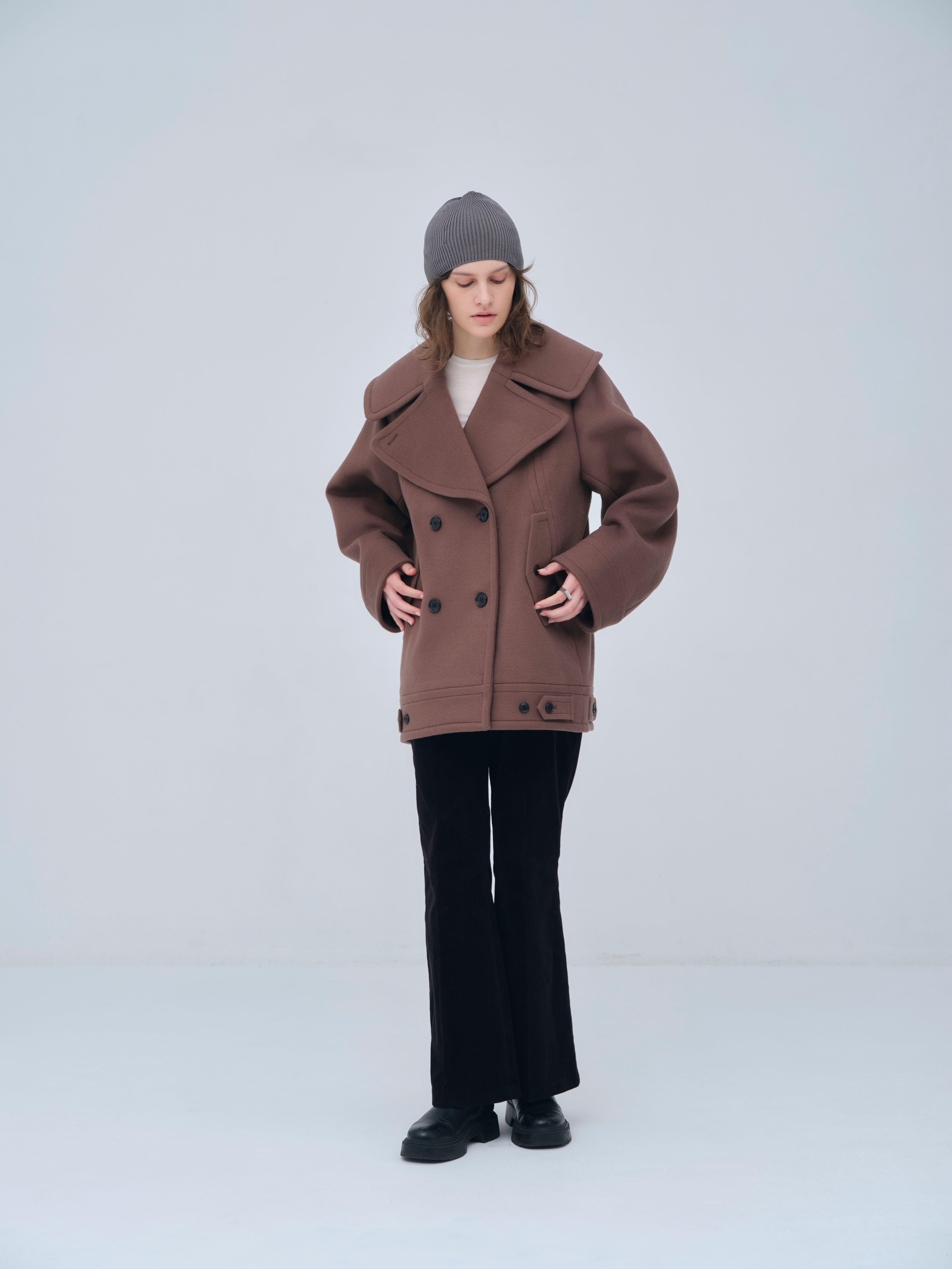 Signature Wide Lapel Mid Coat