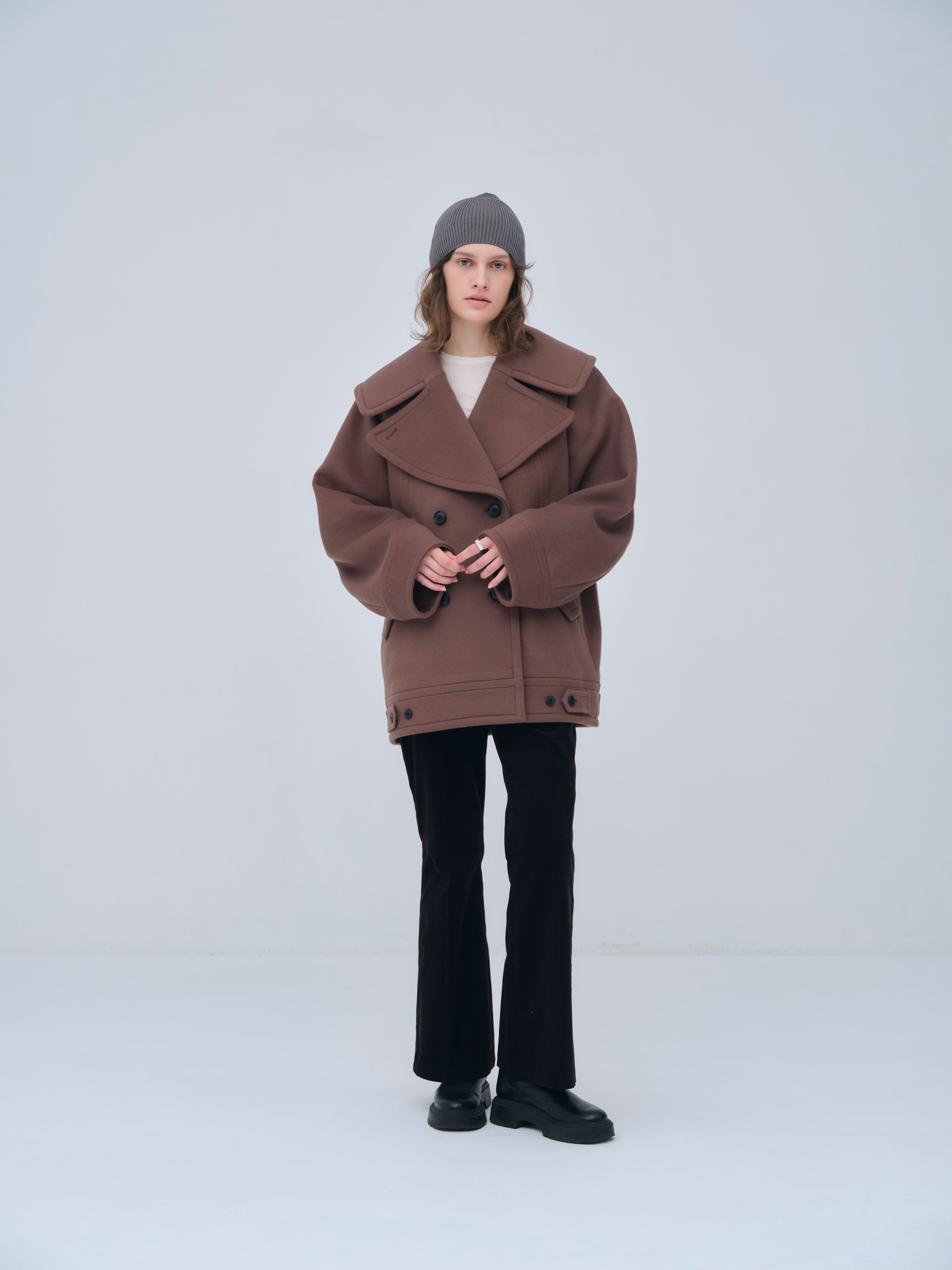 Signature Wide Lapel Mid Coat