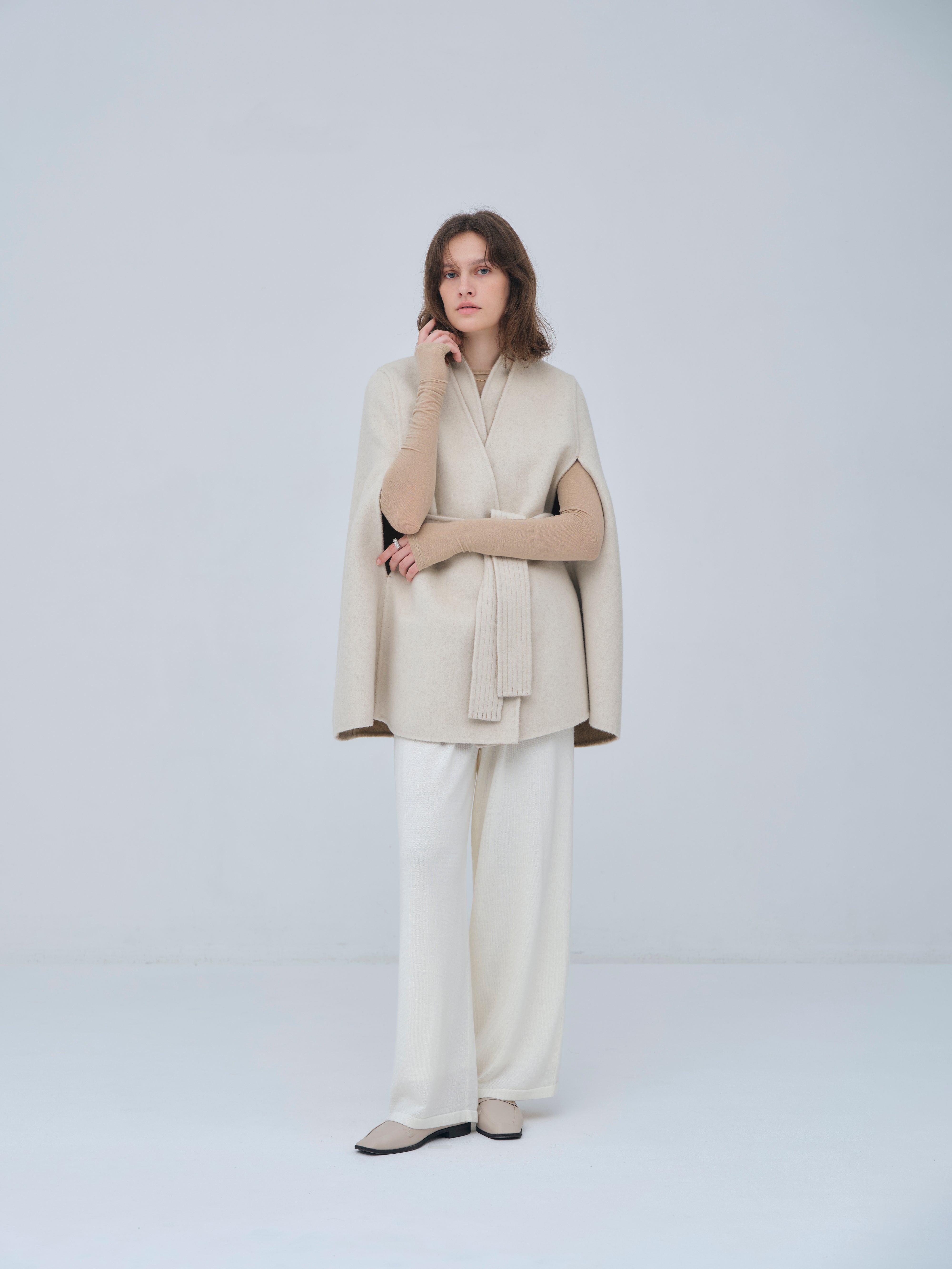 Structured Tuck Wide Pants