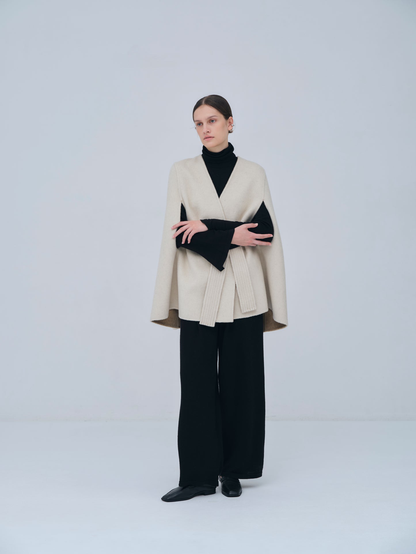 Structured Tuck Wide Pants