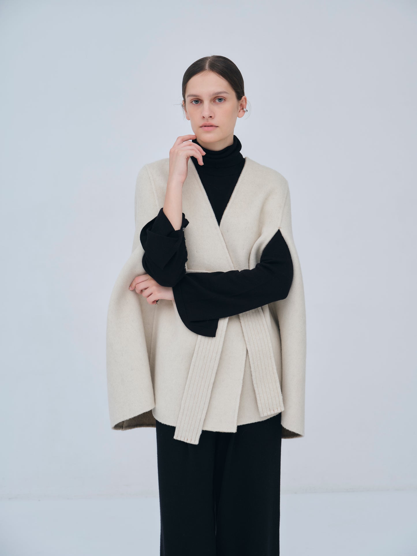 Structured Tuck Wide Pants