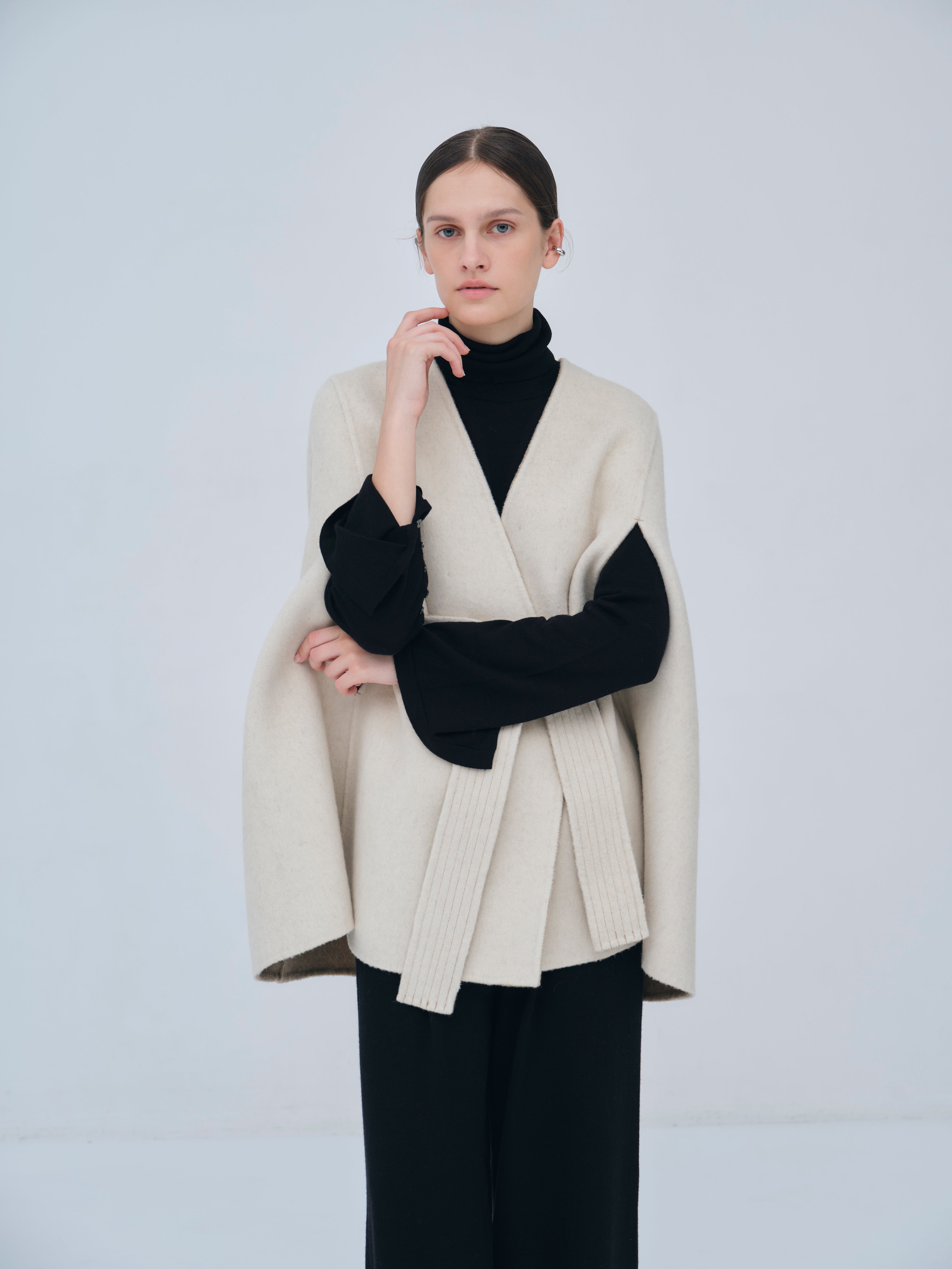 Structured Tuck Wide Pants