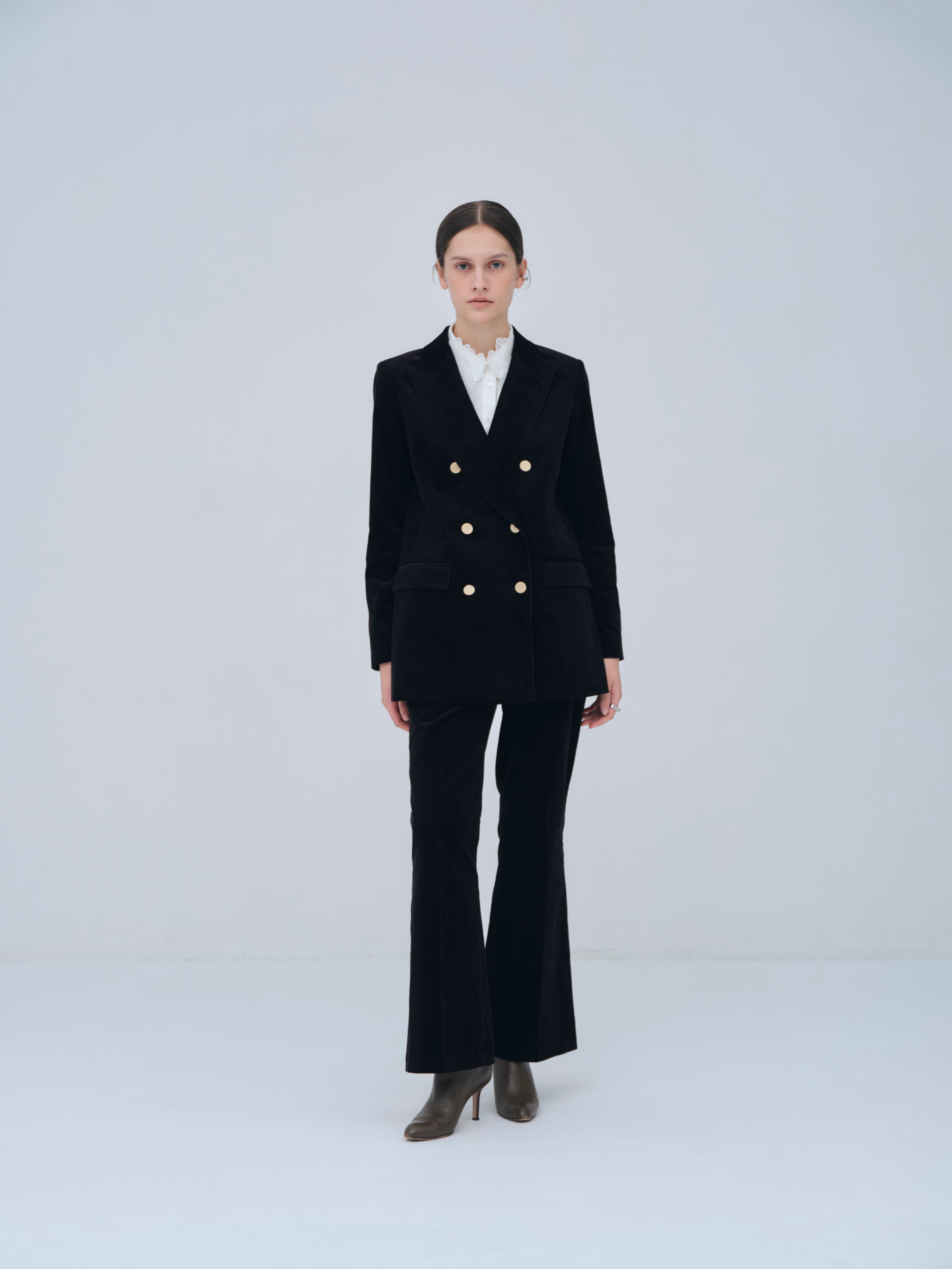 Back Vents Corduroy Flare Pants