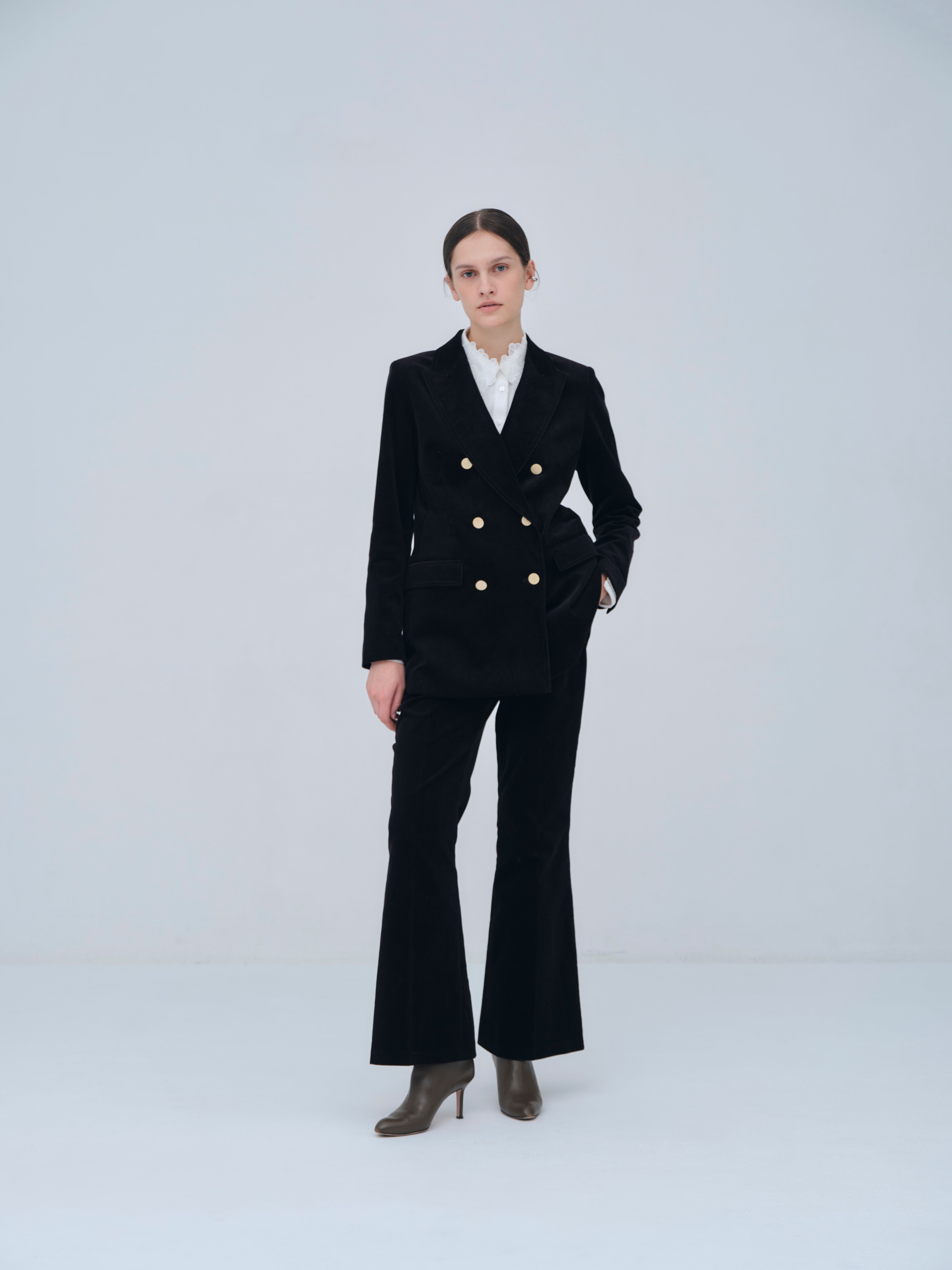 Back Vents Corduroy Flare Pants