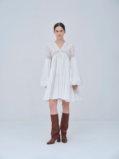 Yoke Lace Volume Dress
