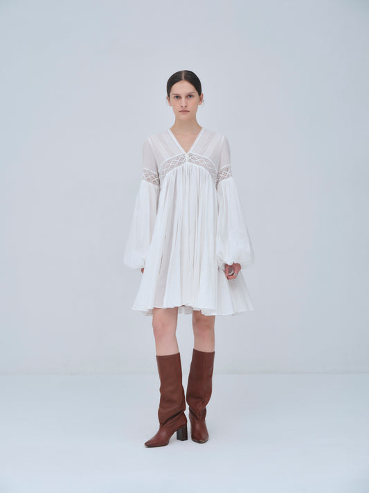 Yoke Lace Volume Dress