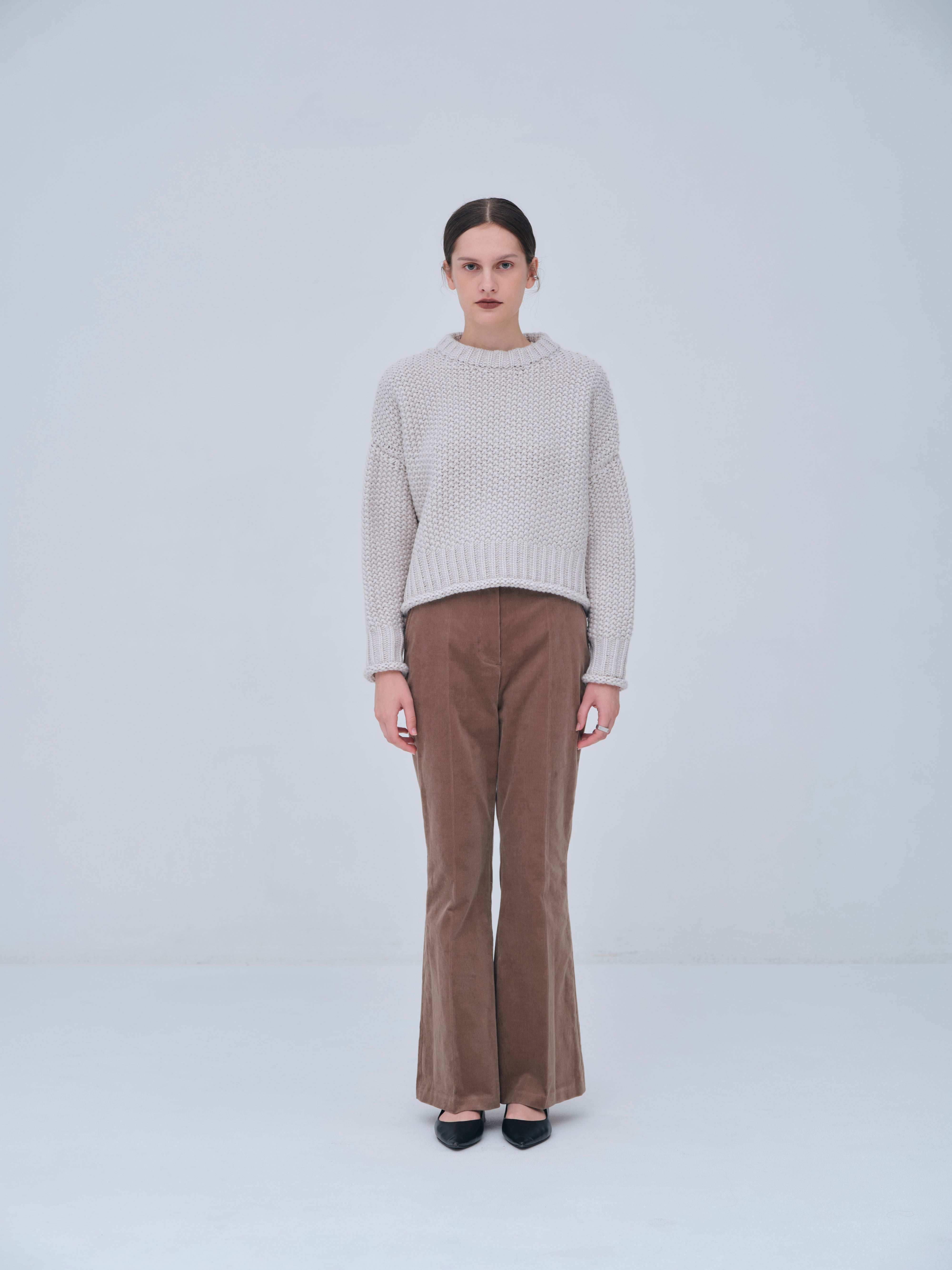 Back Vents Corduroy Flare Pants