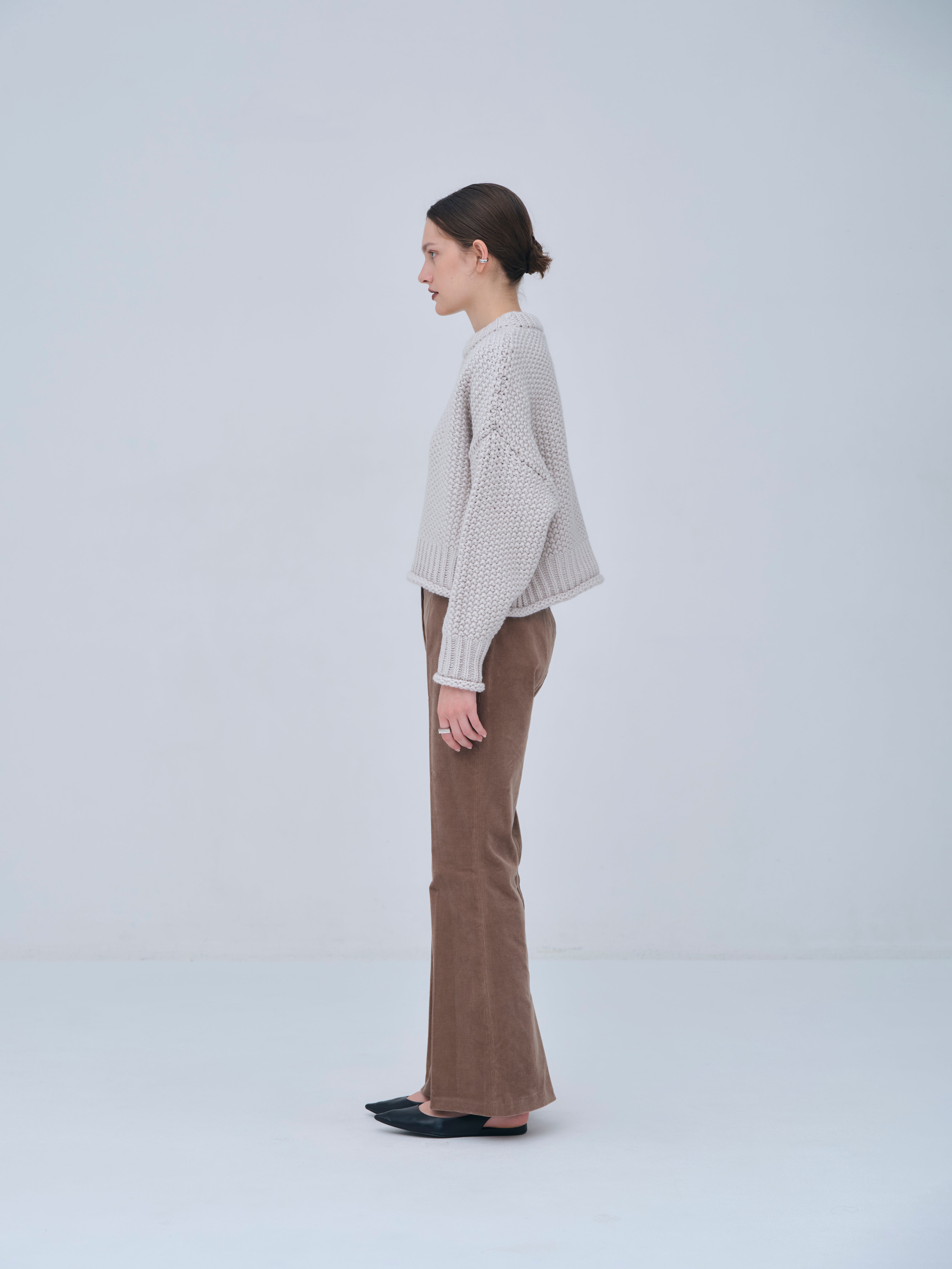 Back Vents Corduroy Flare Pants