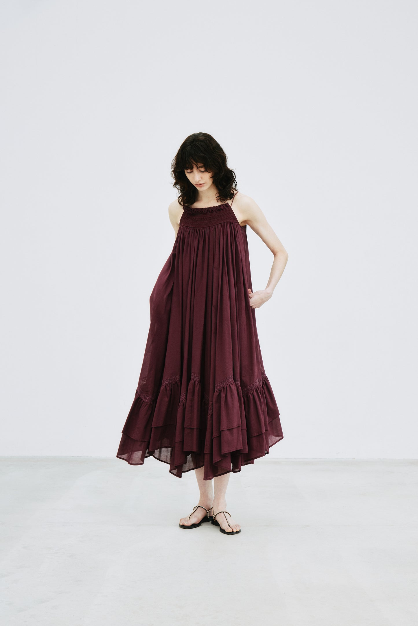 Smocking Lace Volume Dress