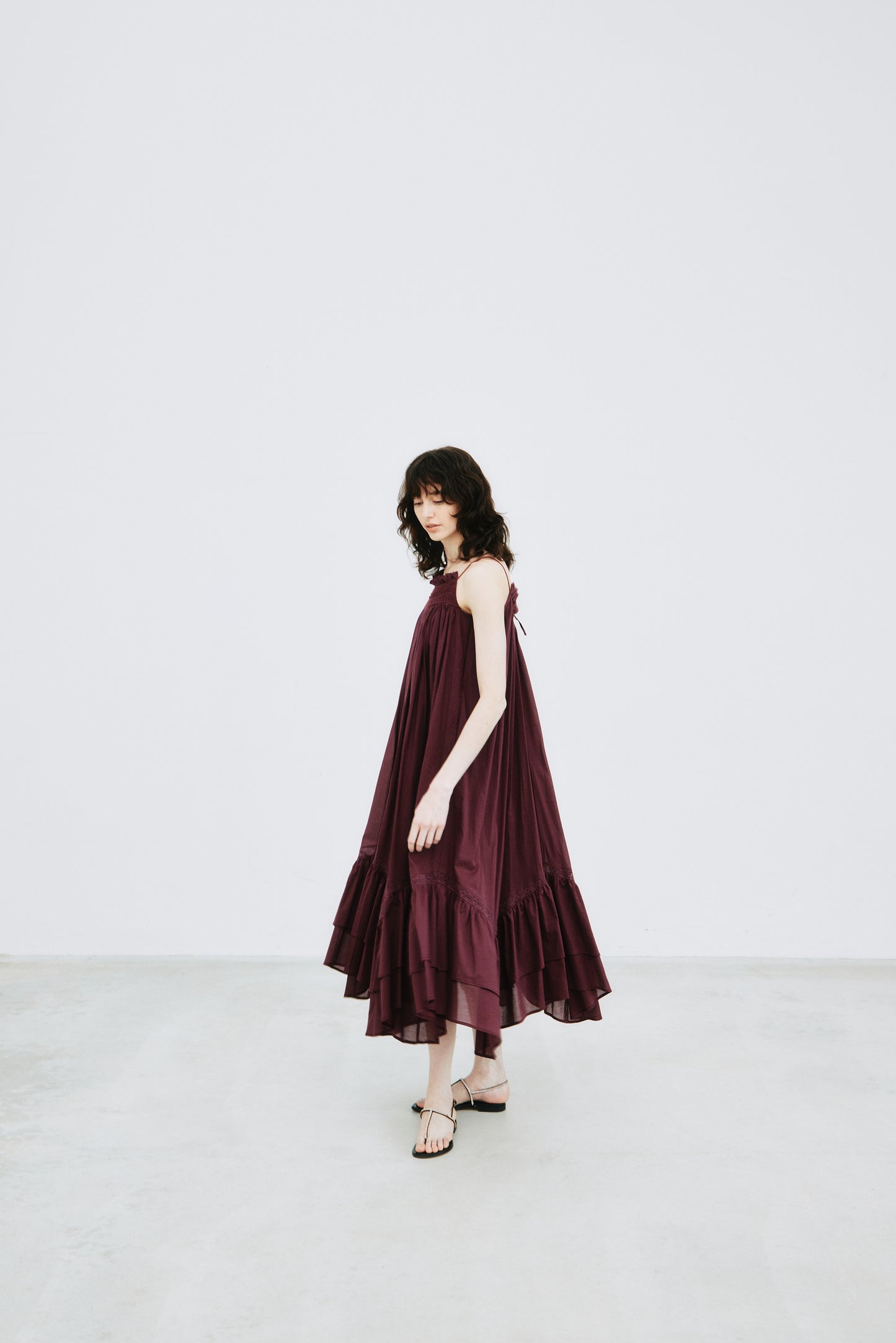 Smocking Lace Volume Dress