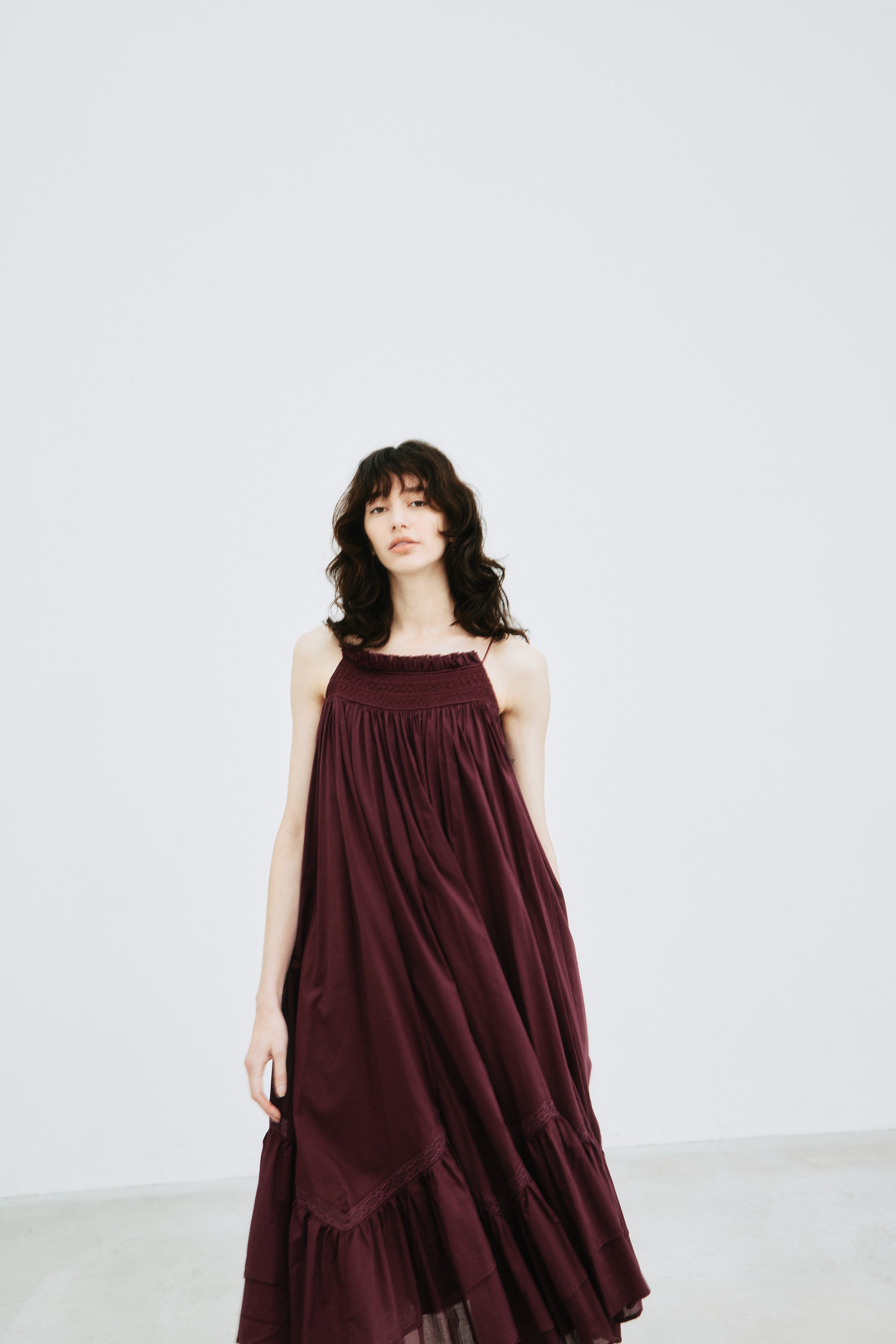 Smocking Lace Volume Dress – L'AUBE BLANC