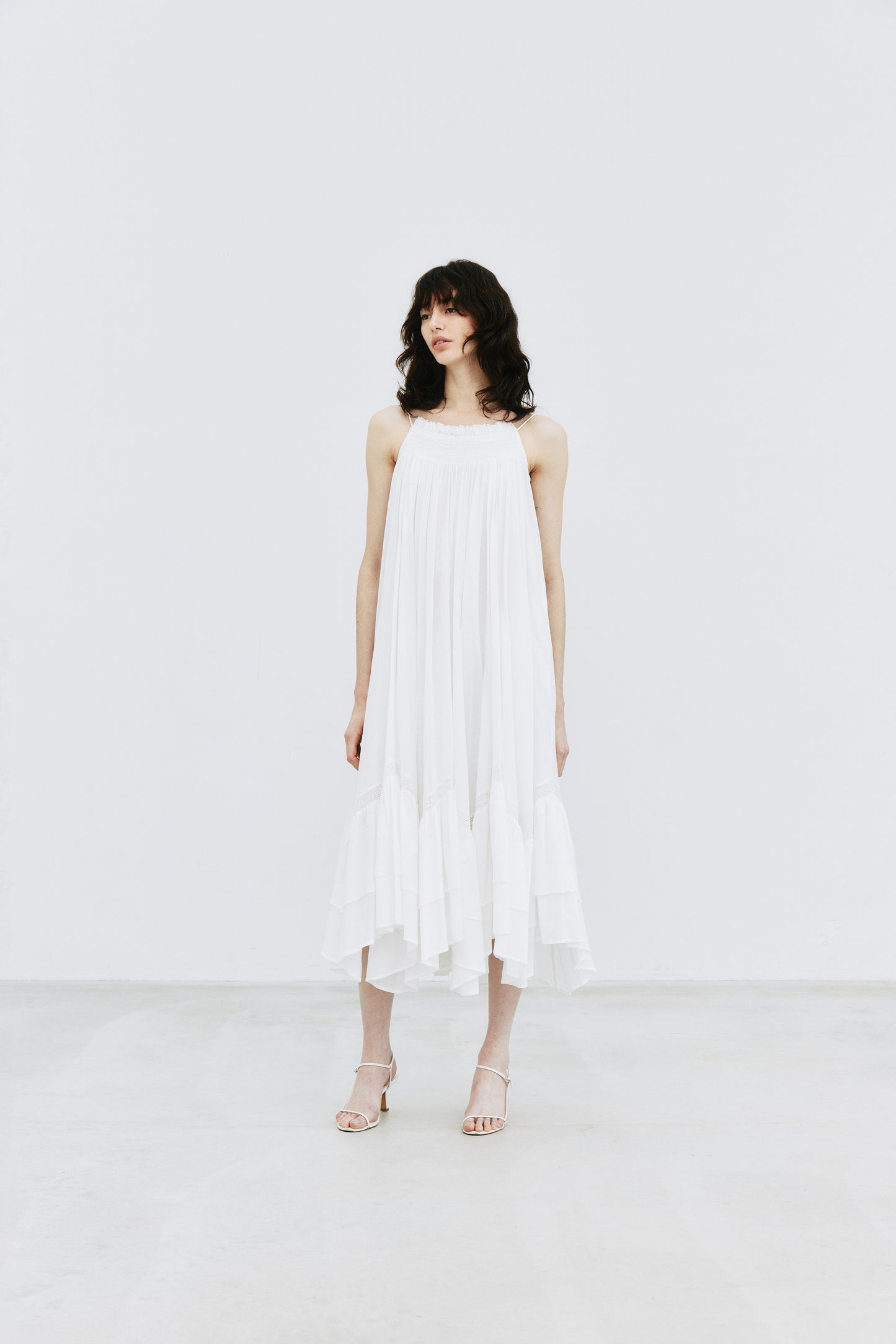 Smocking Lace Volume Dress