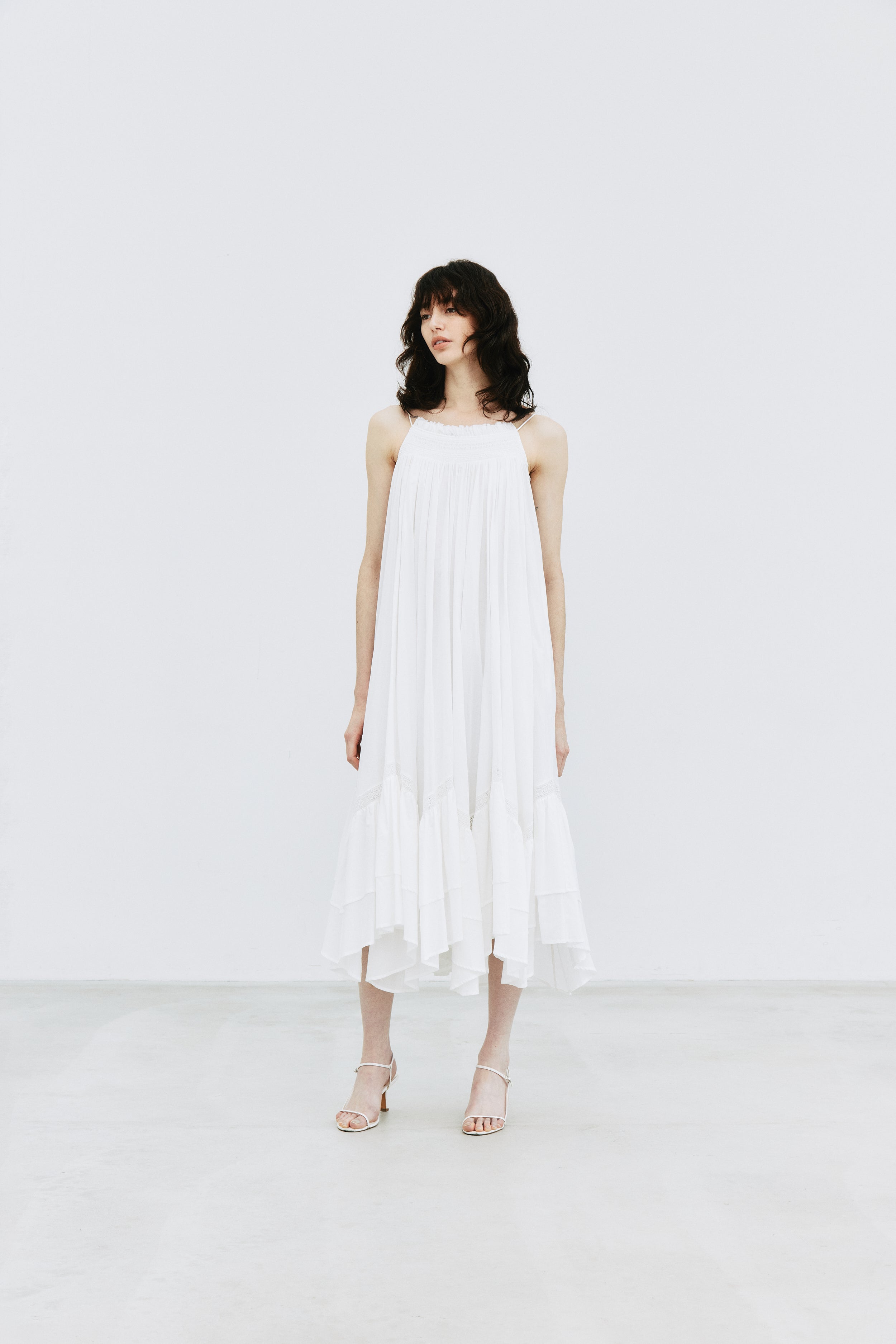 Smocking Lace Volume Dress