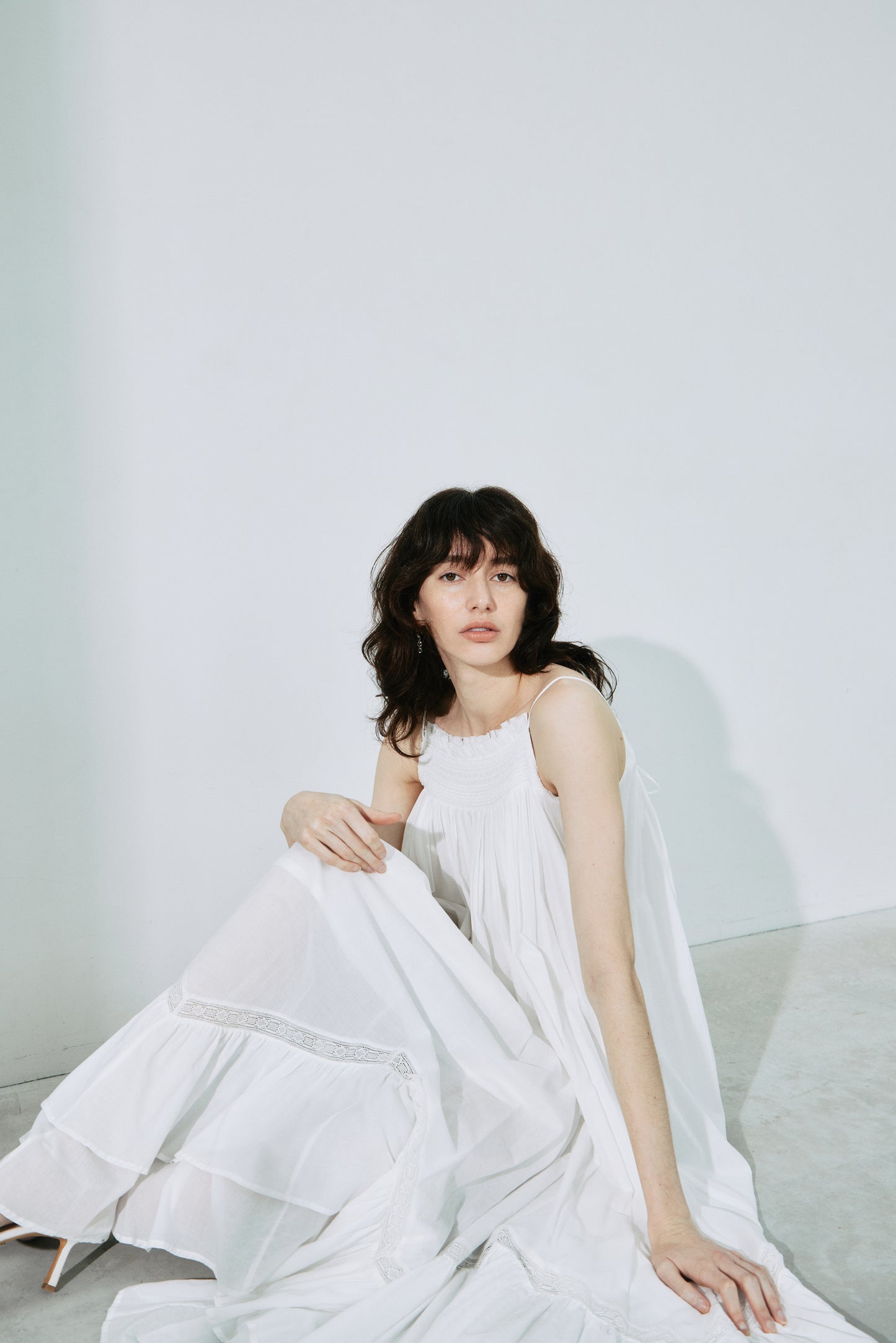 Smocking Lace Volume Dress