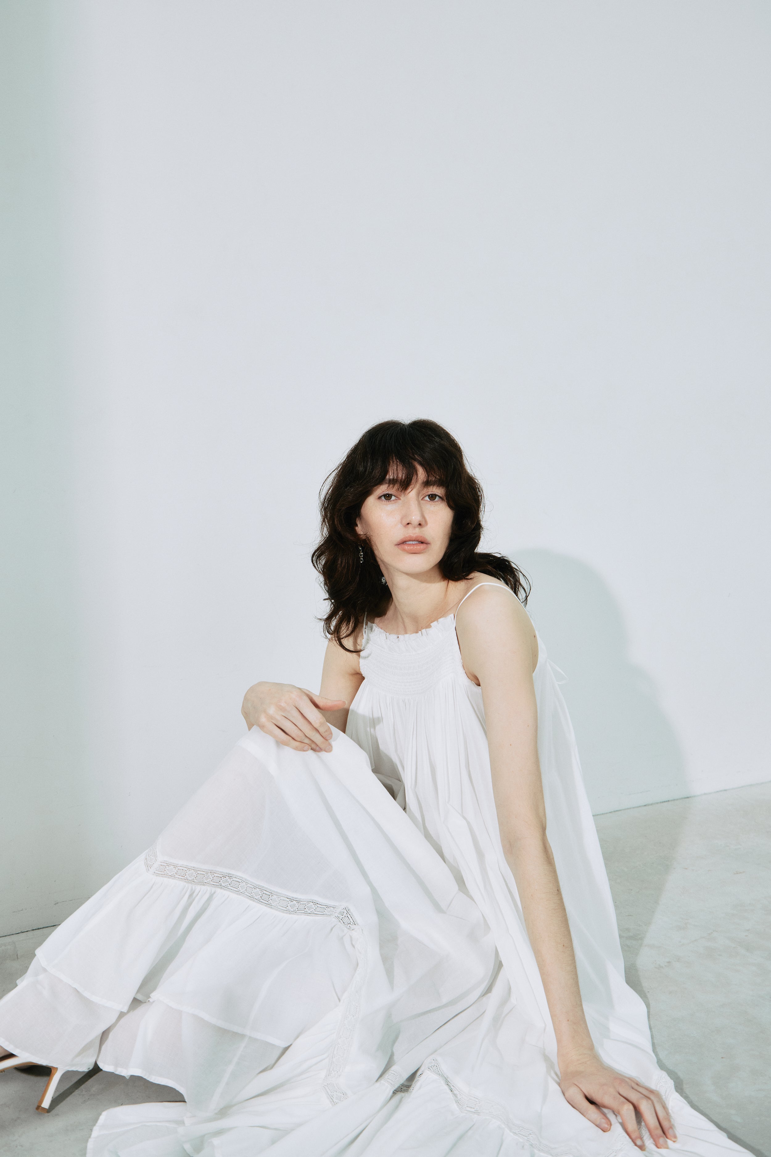 Smocking Lace Volume Dress