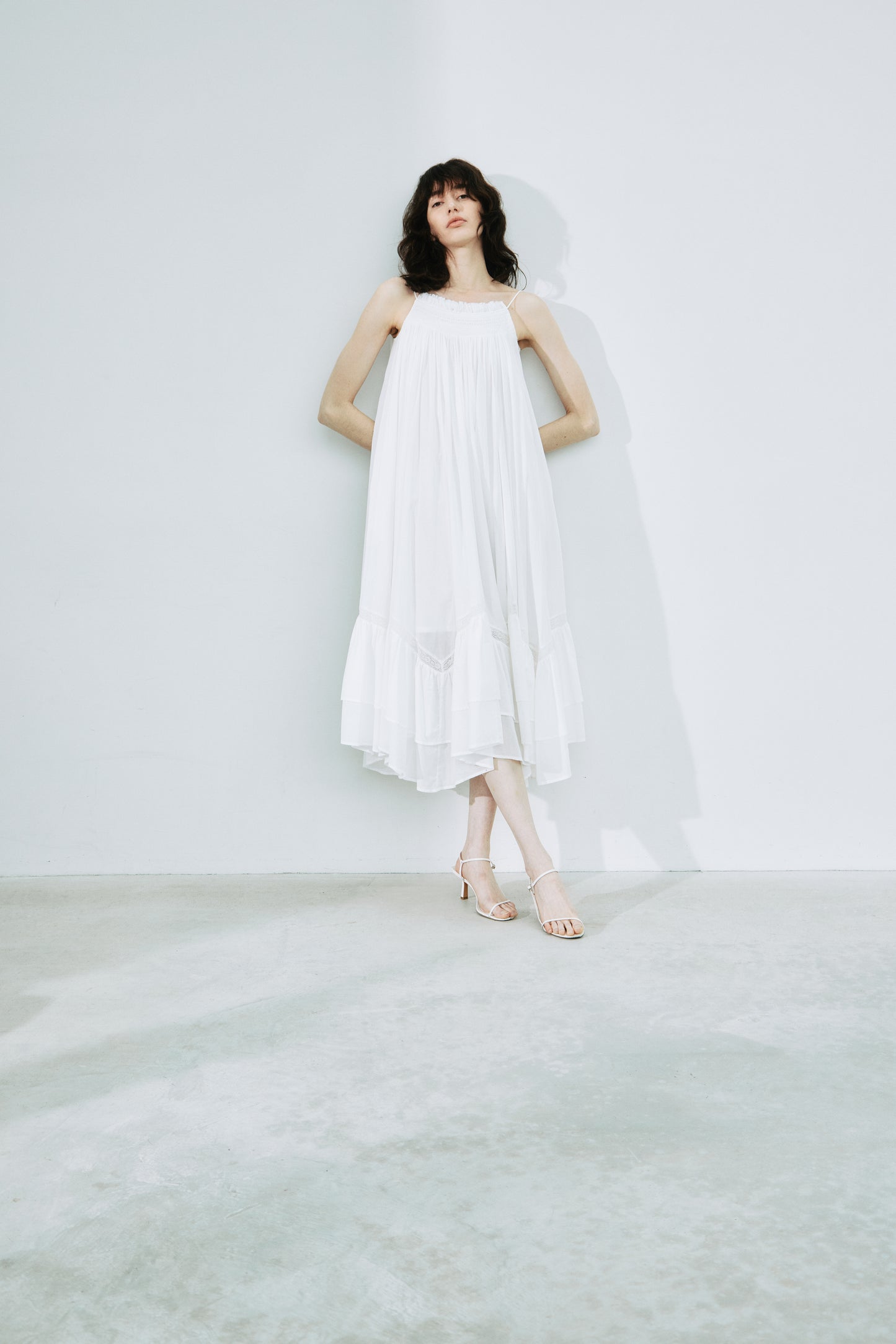 Smocking Lace Volume Dress