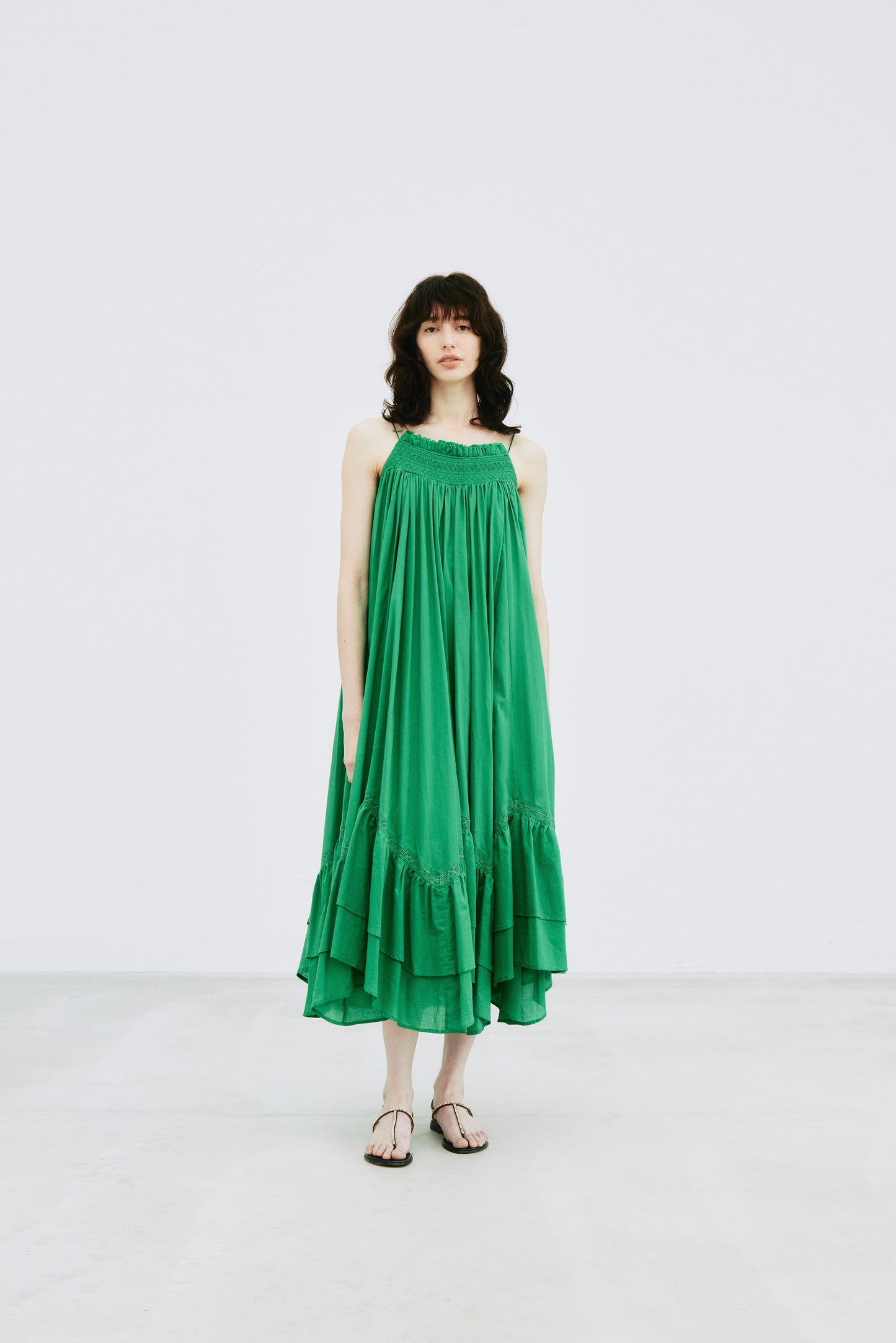 Smocking Lace Volume Dress