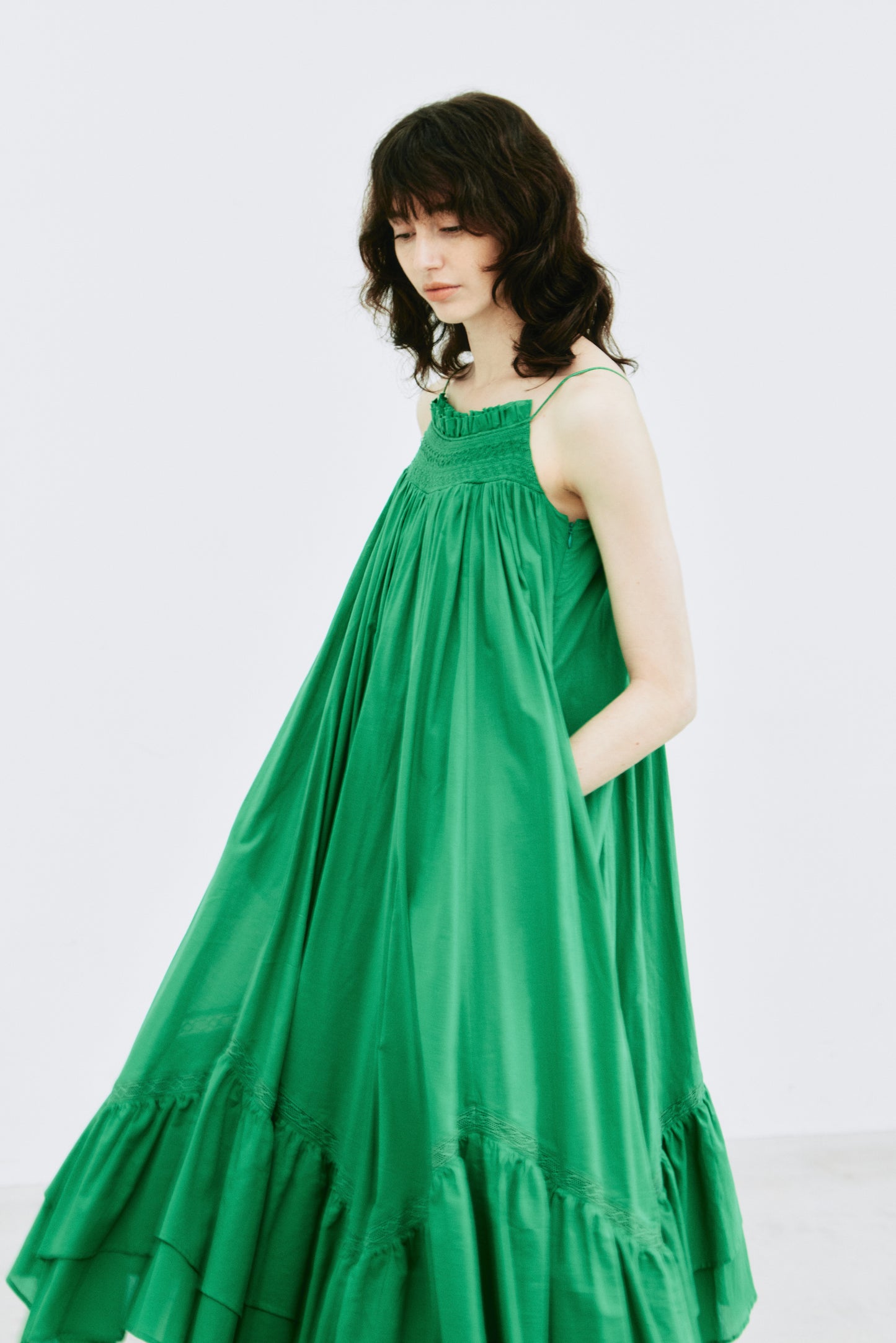 Smocking Lace Volume Dress