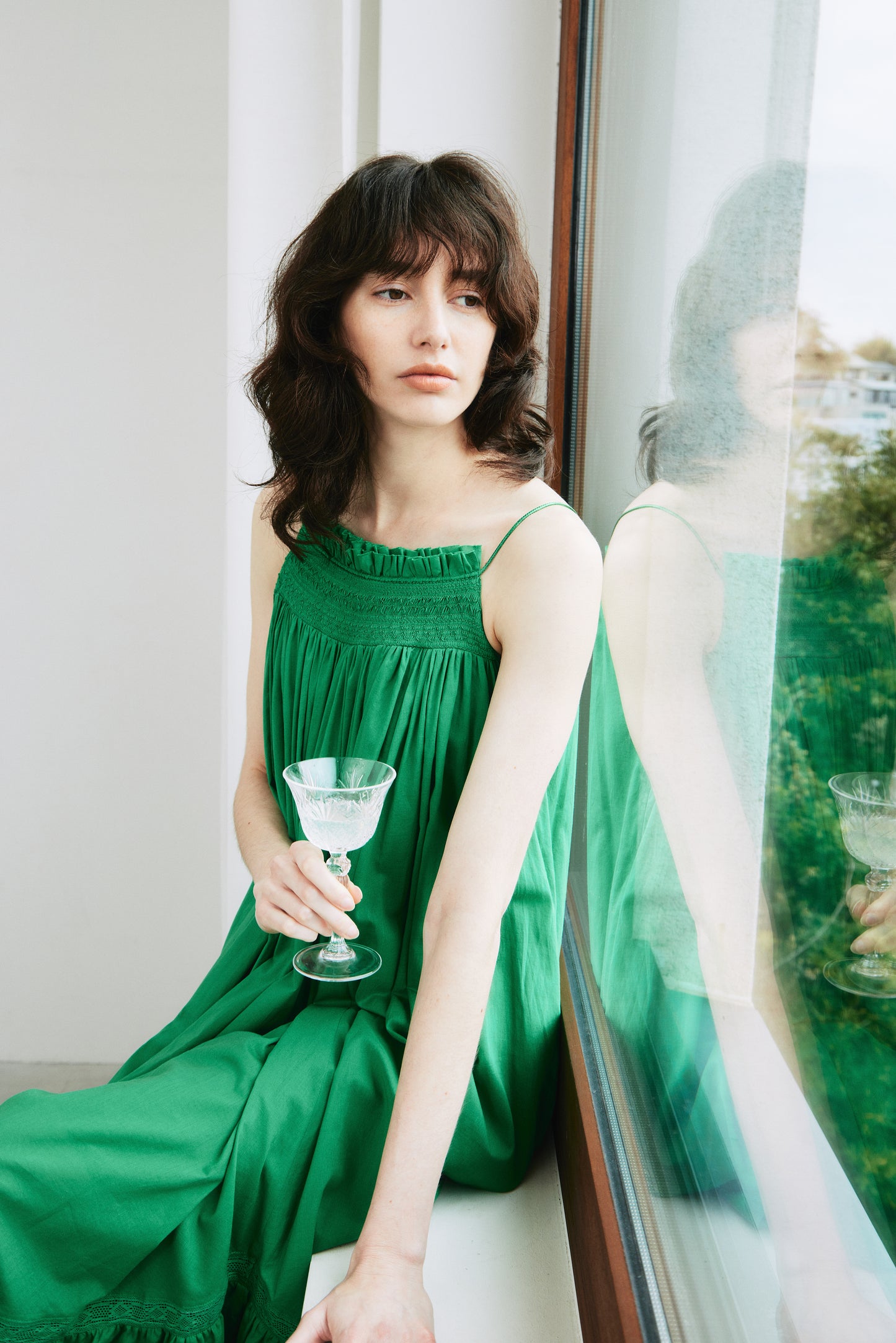 Smocking Lace Volume Dress