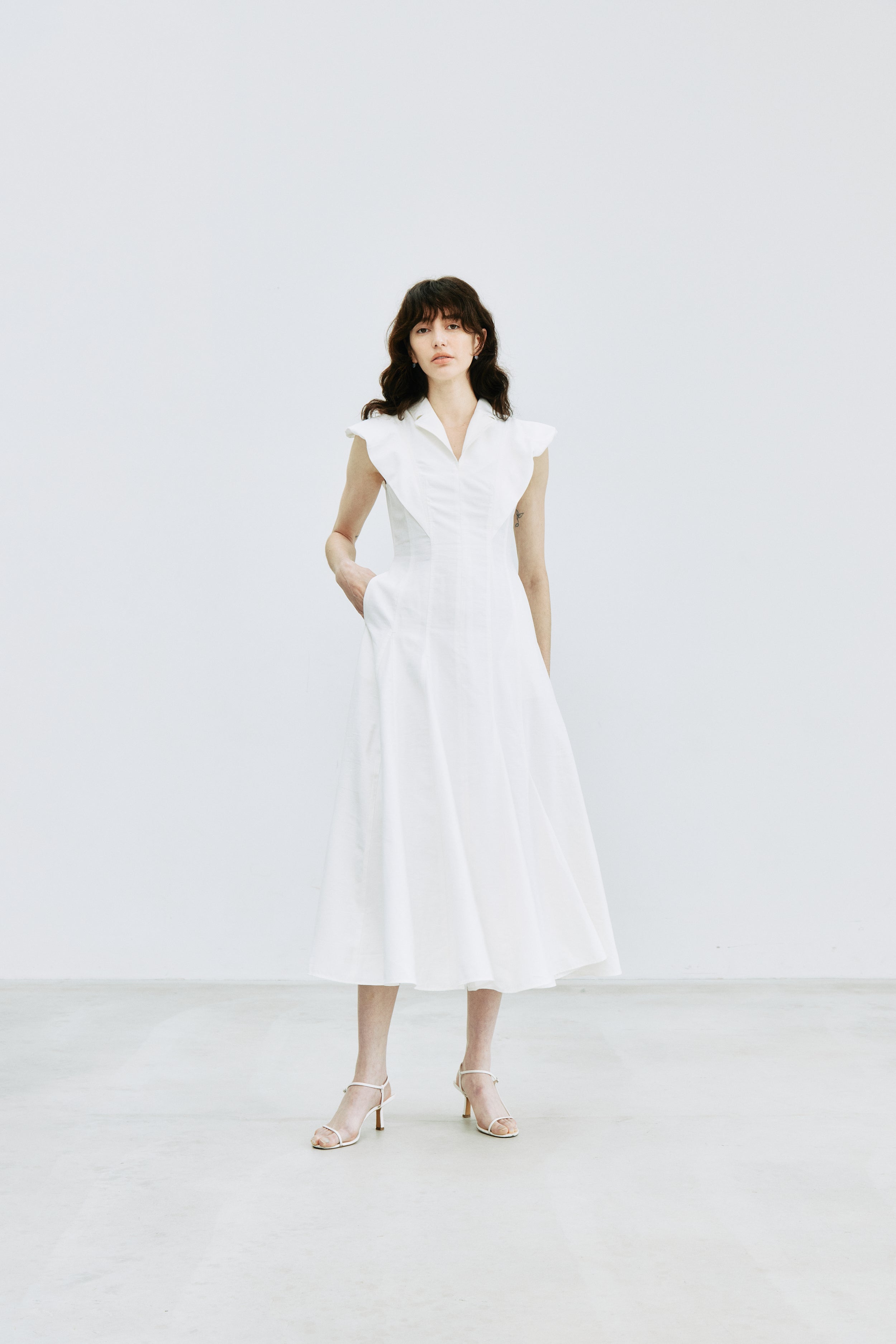 Panel Flare Shirt Dress – L'AUBE BLANC
