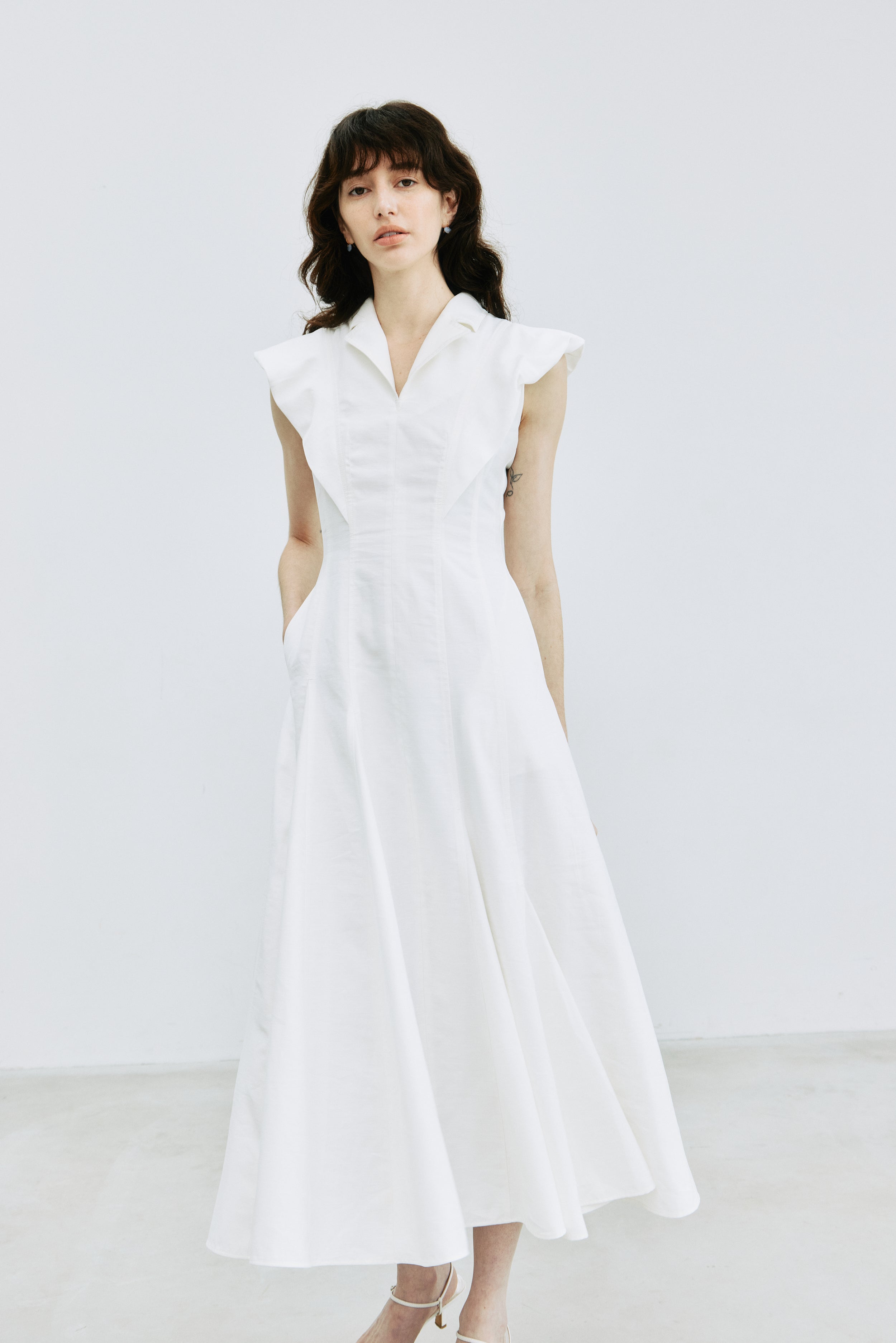 Panel Flare Shirt Dress – L'AUBE BLANC