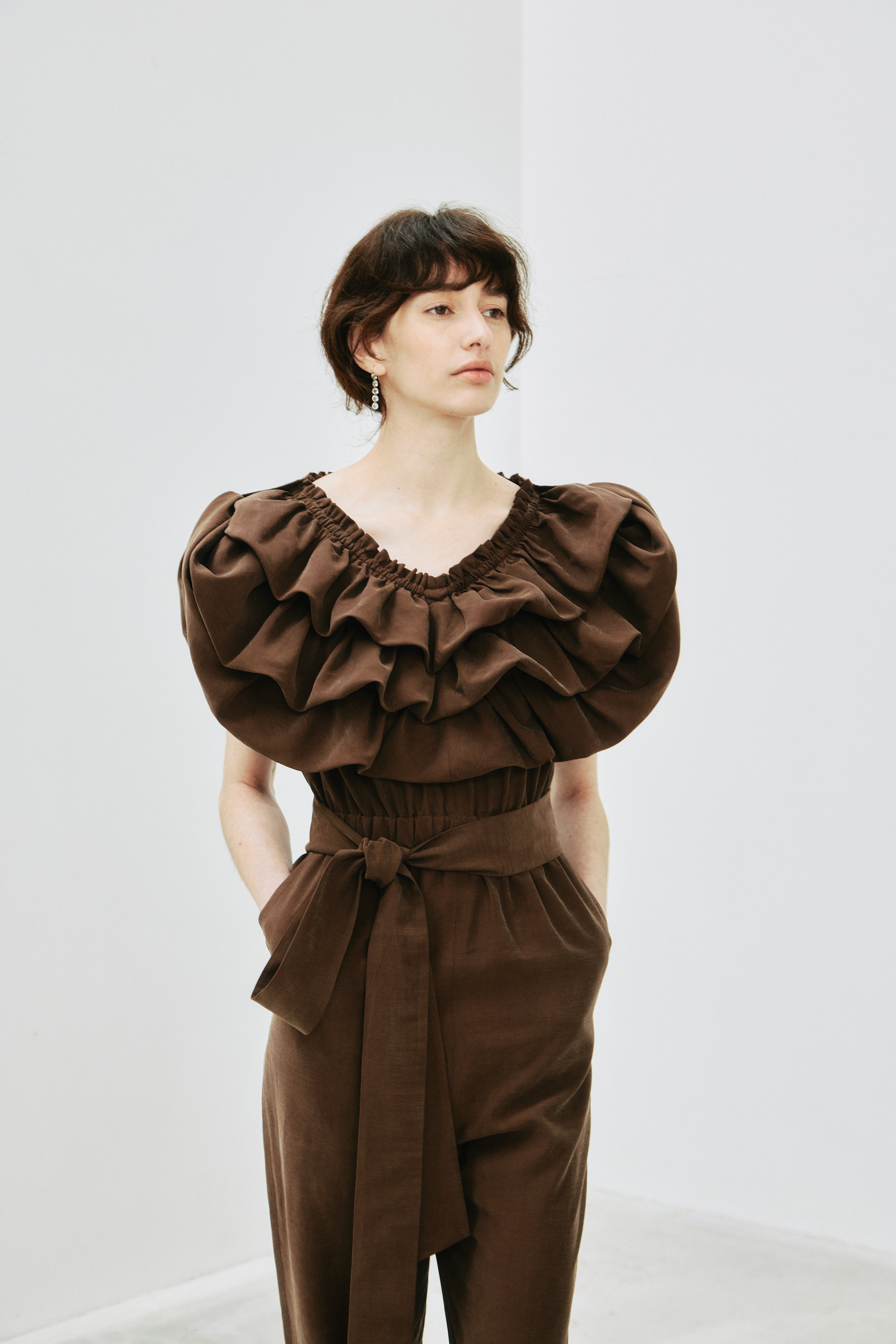 Balloon Collar Jumpsuit – L'AUBE BLANC
