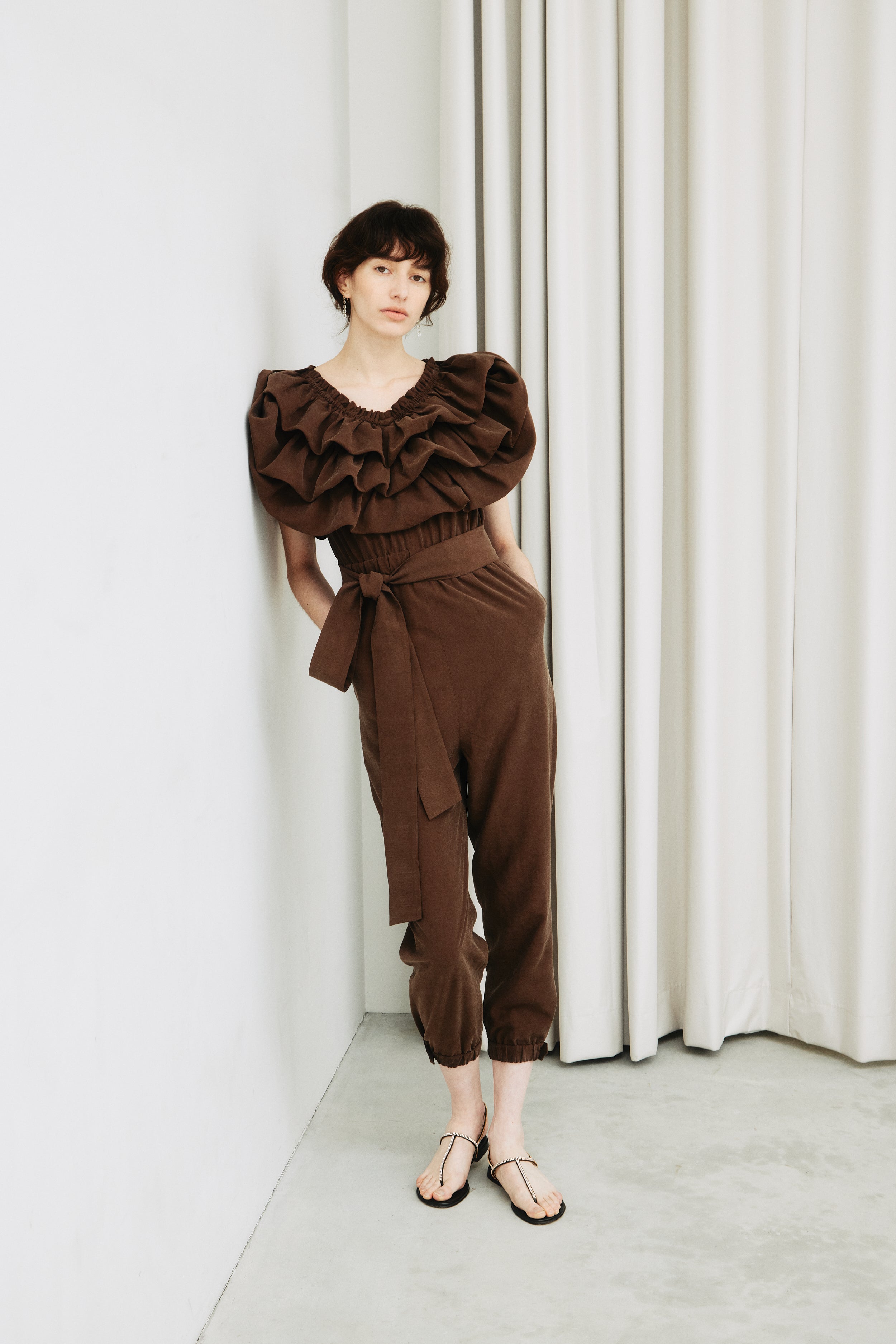 Balloon Collar Jumpsuit – L'AUBE BLANC