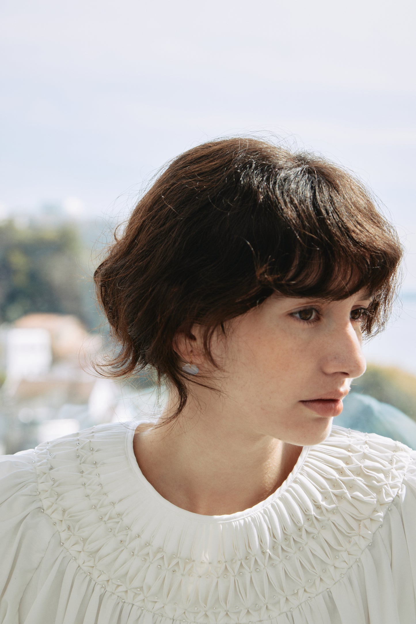 【予約販売】Beaded Smocked Puff Sleeve Top