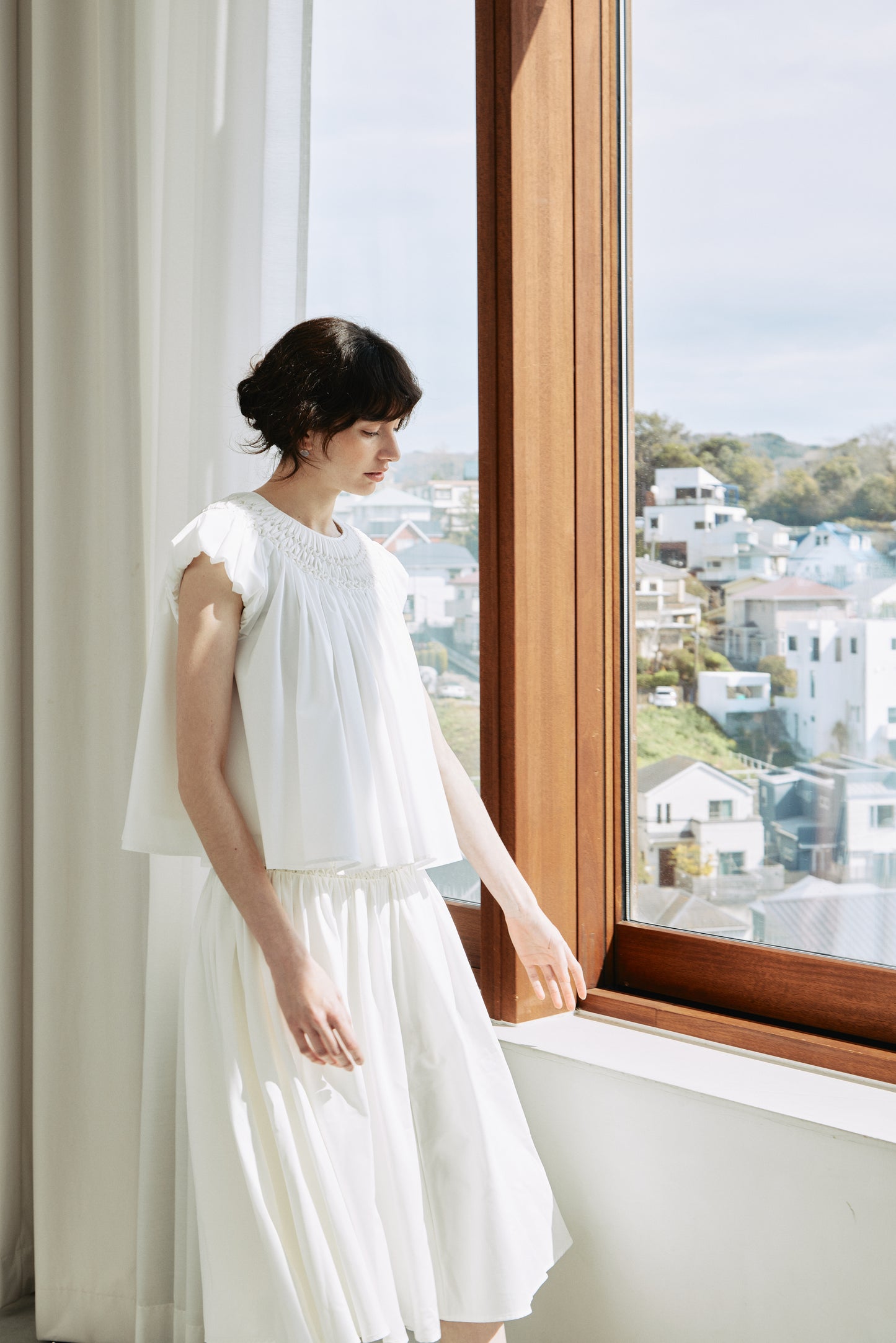 【予約販売】Beaded Smocked Puff Sleeve Top