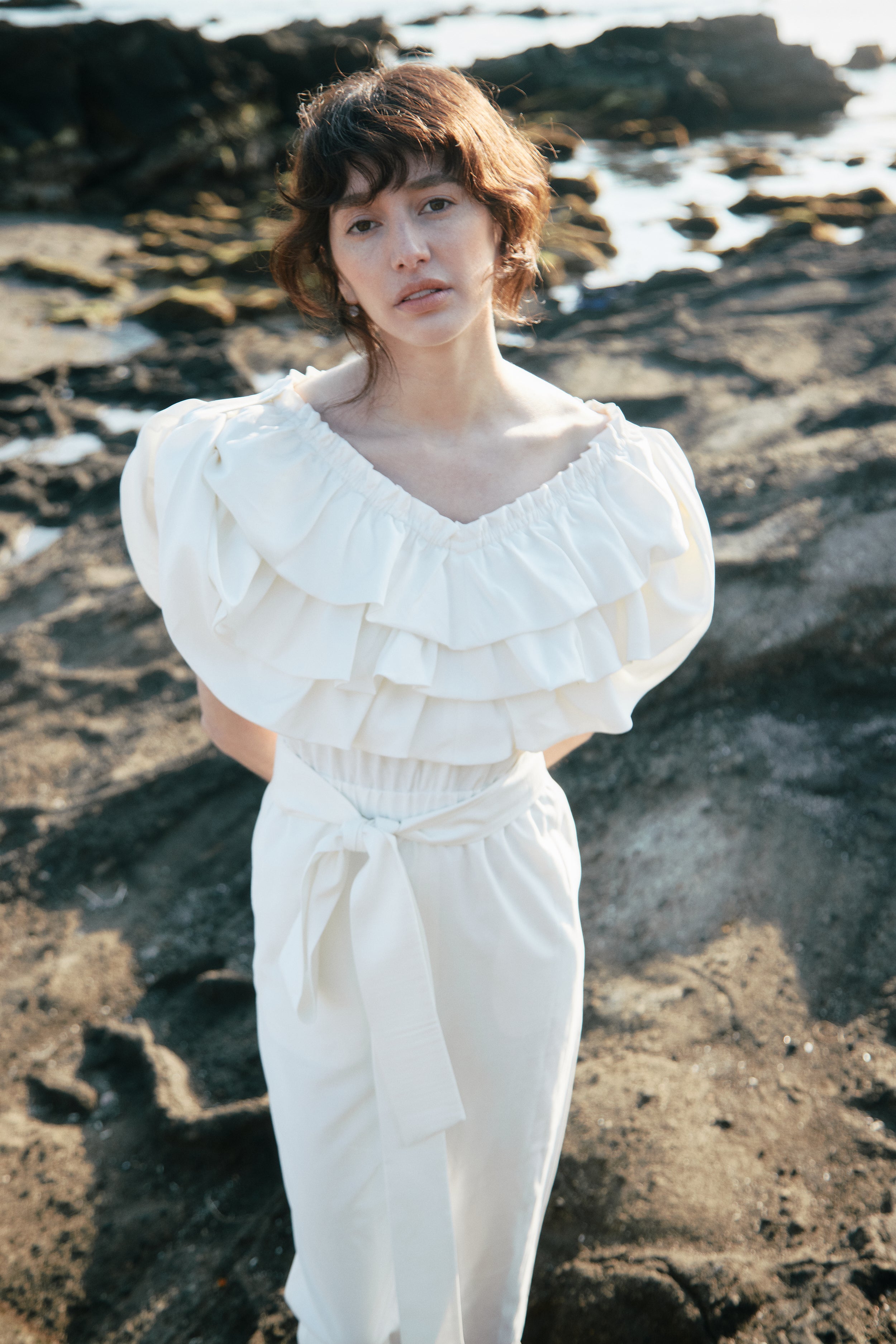 Balloon Collar Jumpsuit – L'AUBE BLANC
