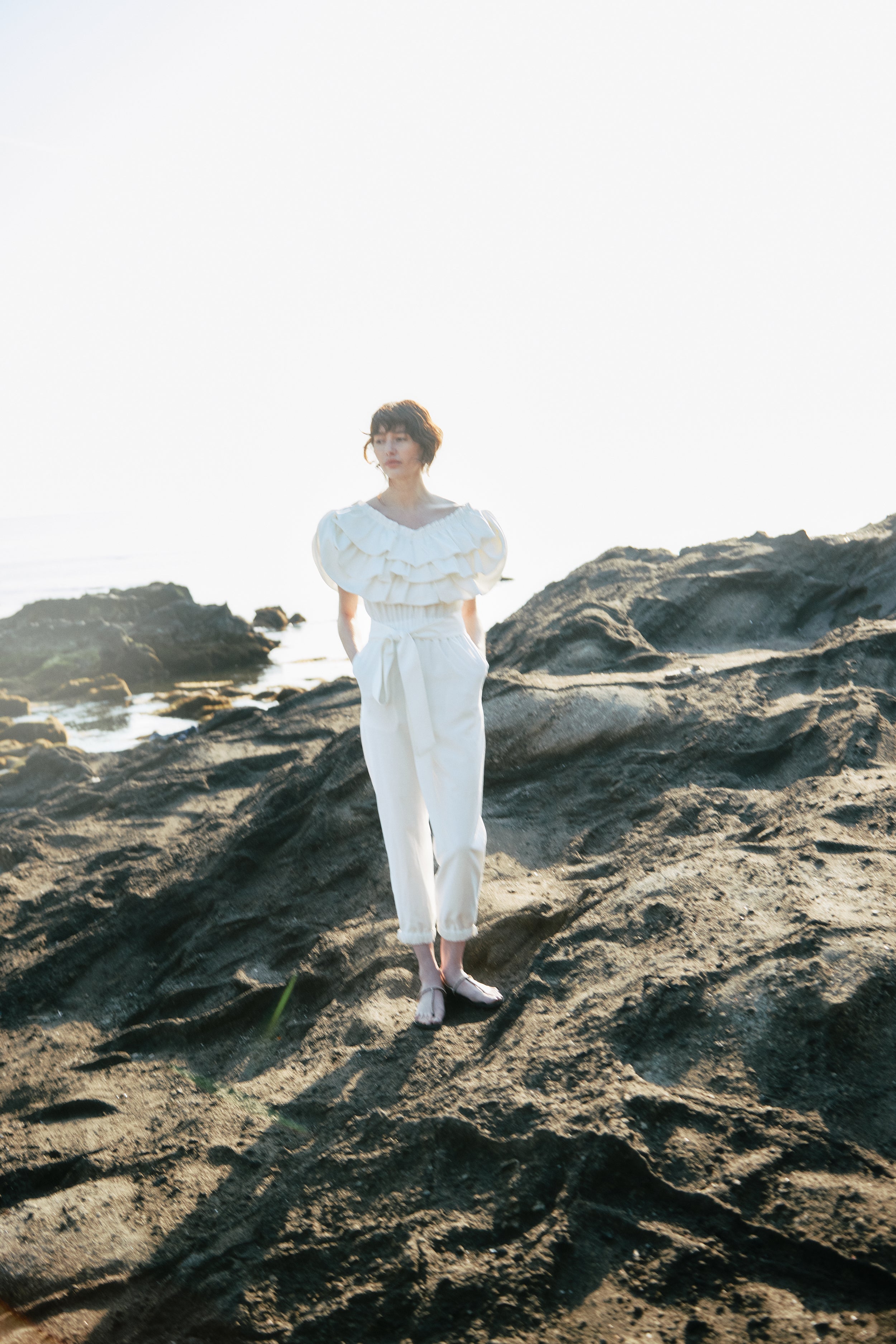 Balloon Collar Jumpsuit – L'AUBE BLANC
