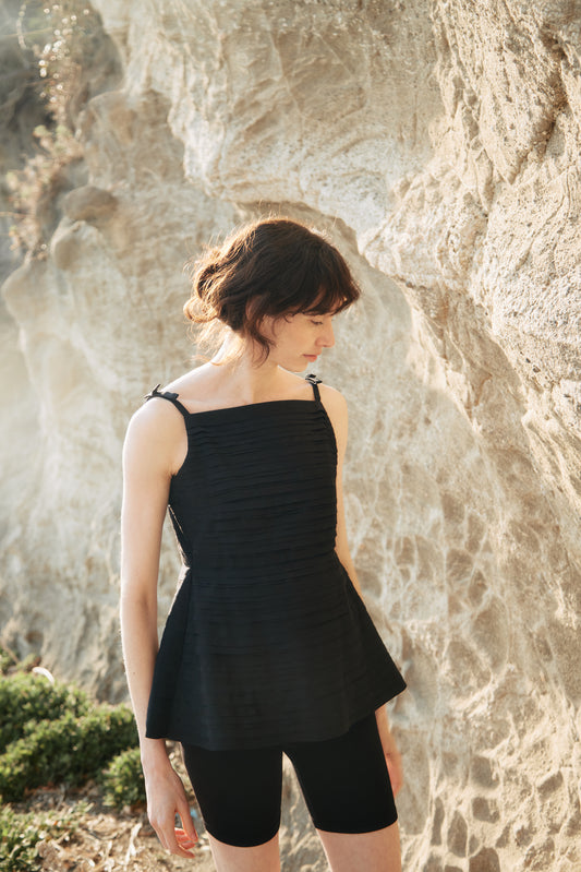 Layered Sculpt Peplum Top