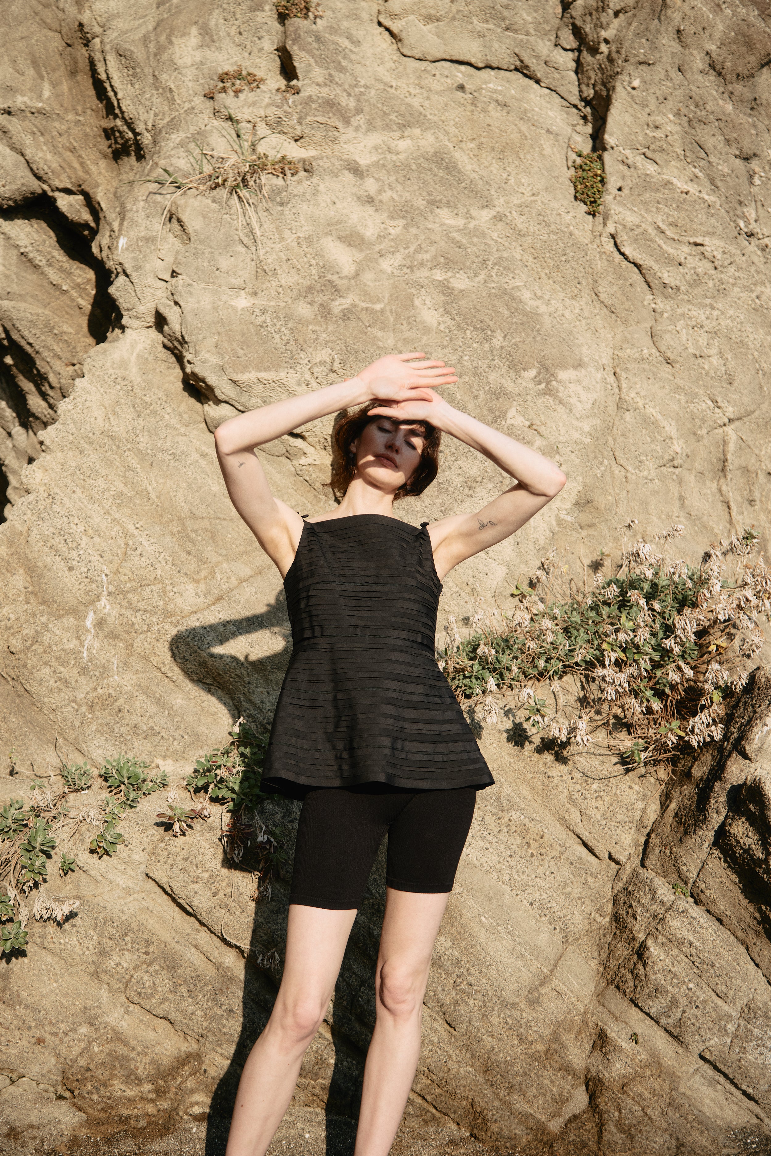 Layered Sculpt Peplum Top