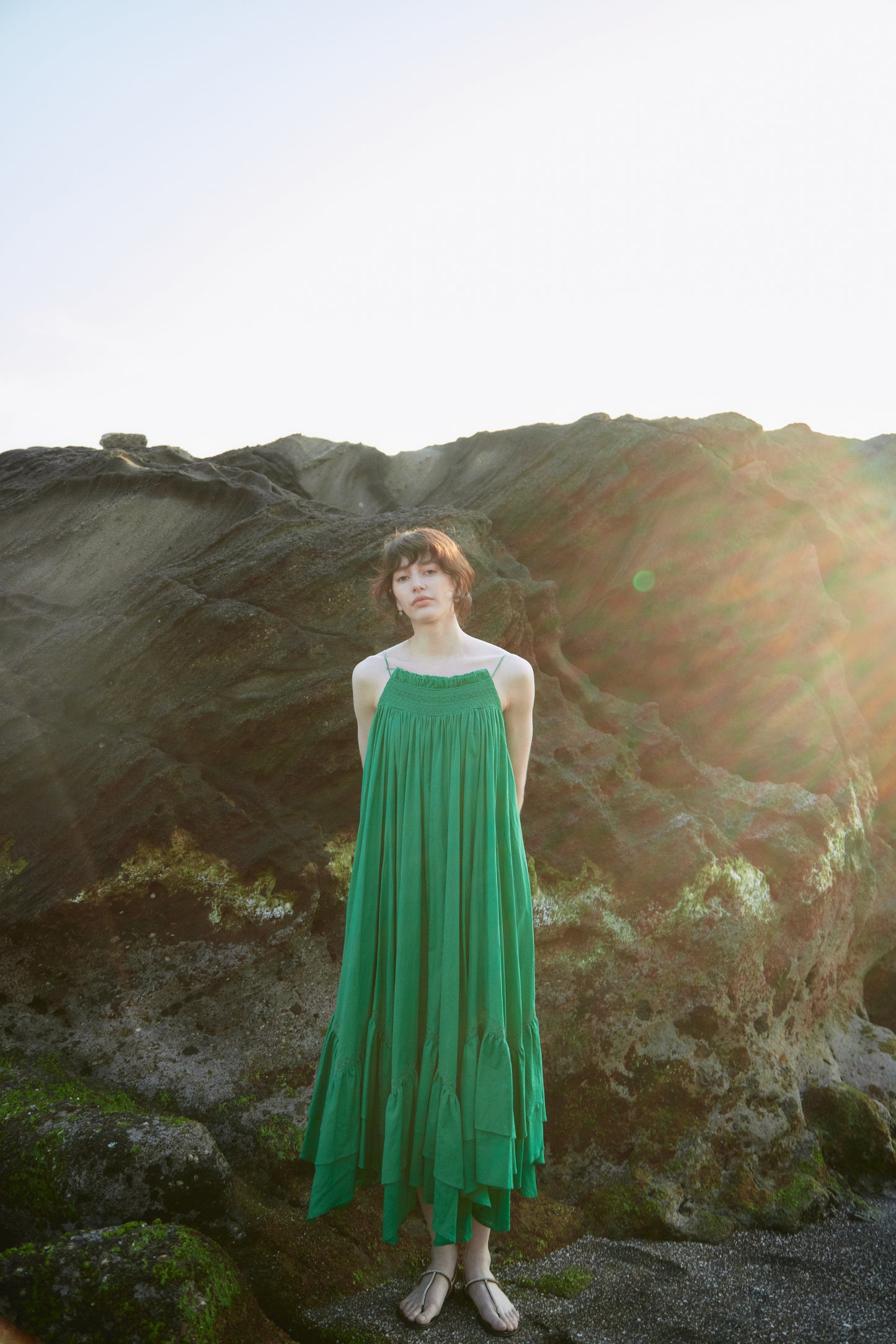Smocking Lace Volume Dress