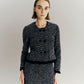 Mix tweed No collar jacket