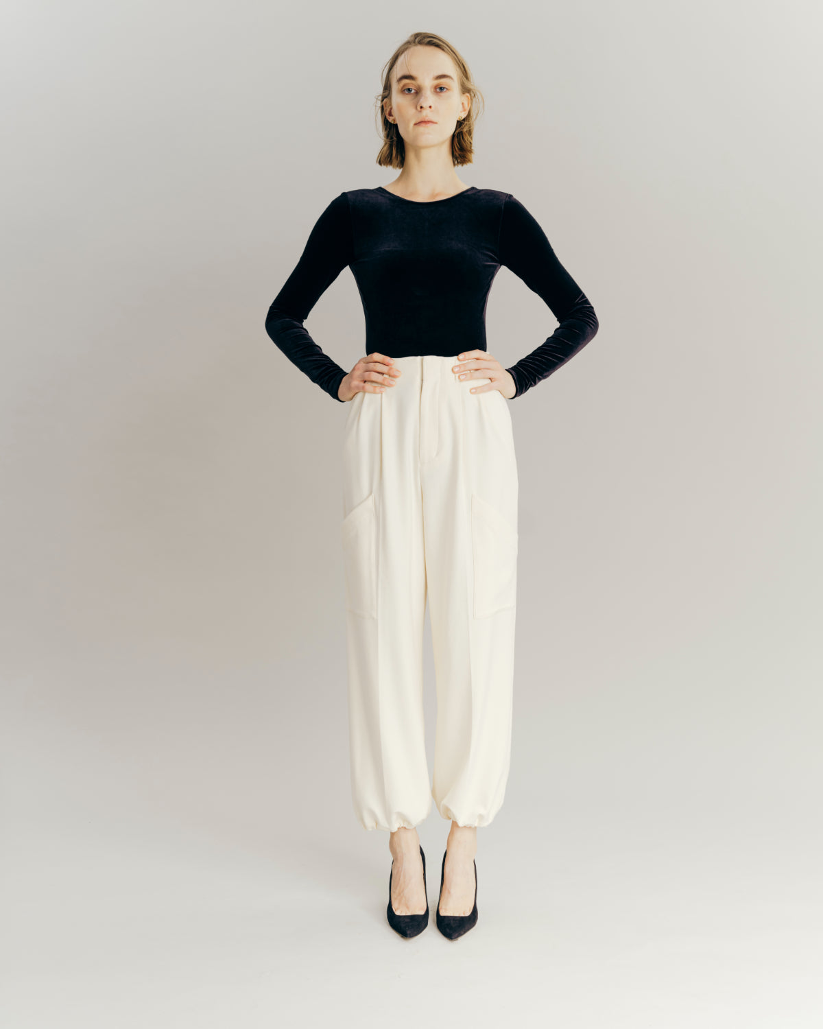 Velours Back open Body suit – L