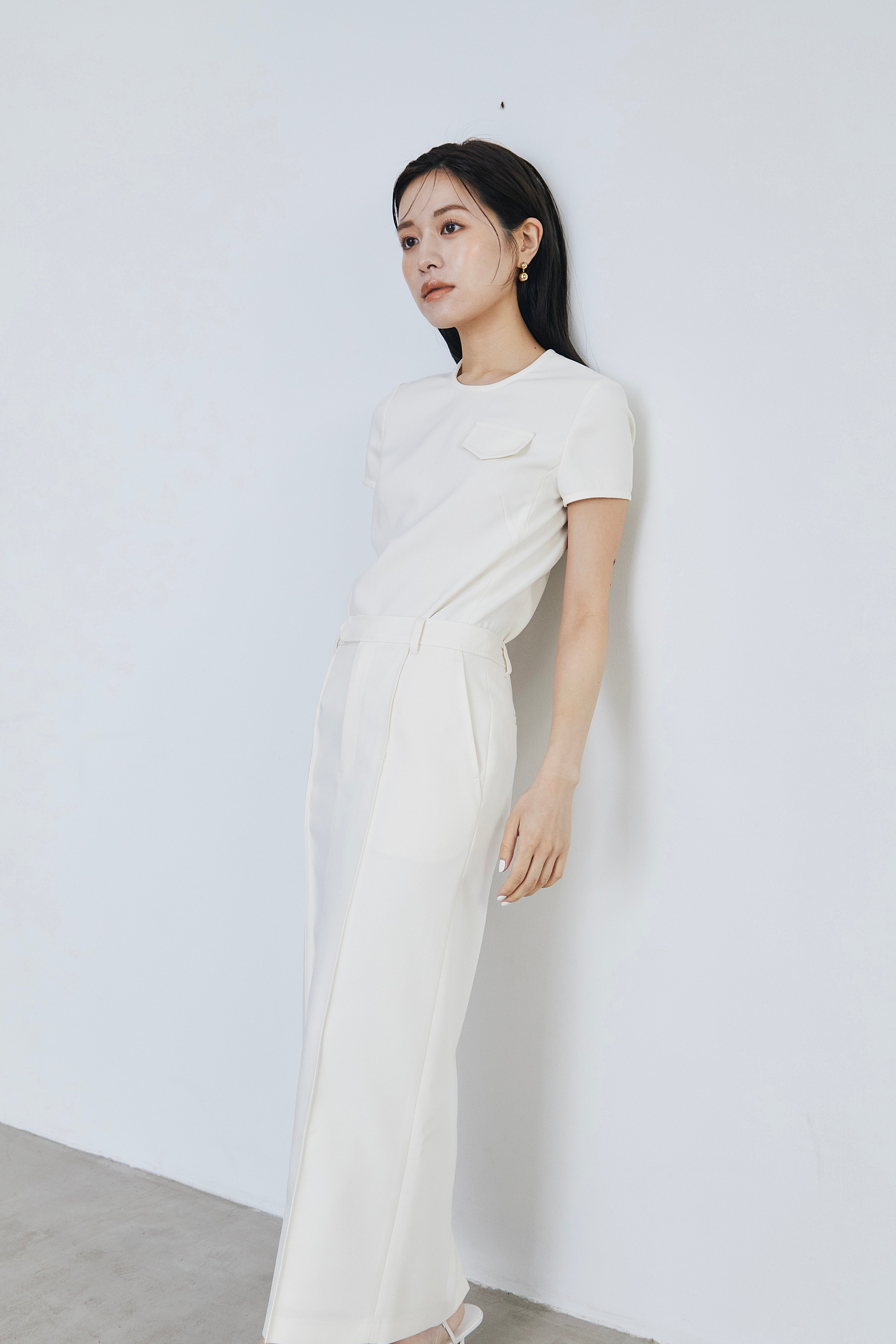 Crew neck compact Blouse