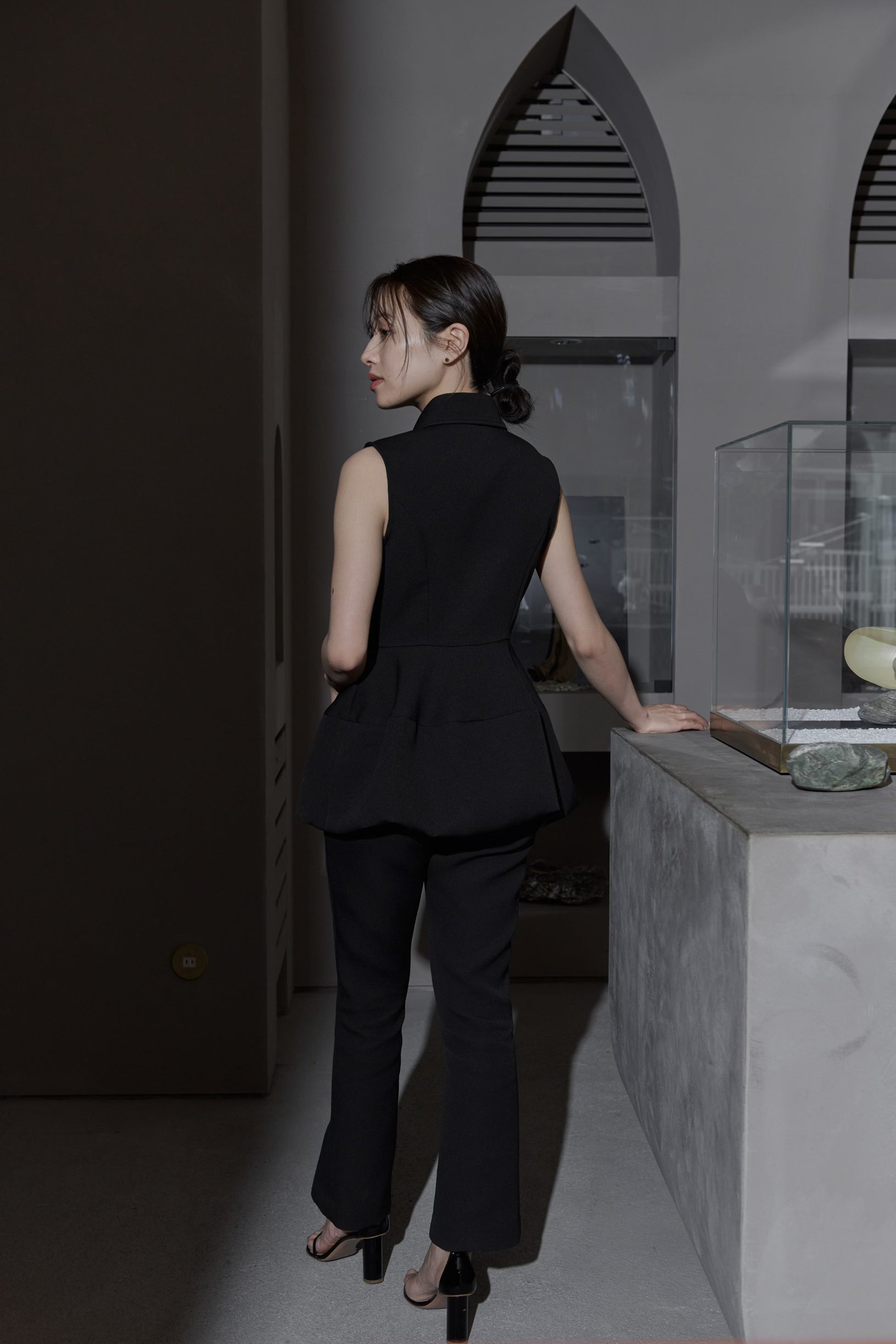 ファッションなデザイン laubeblanc balloon peplum tops ベスト/ジレ